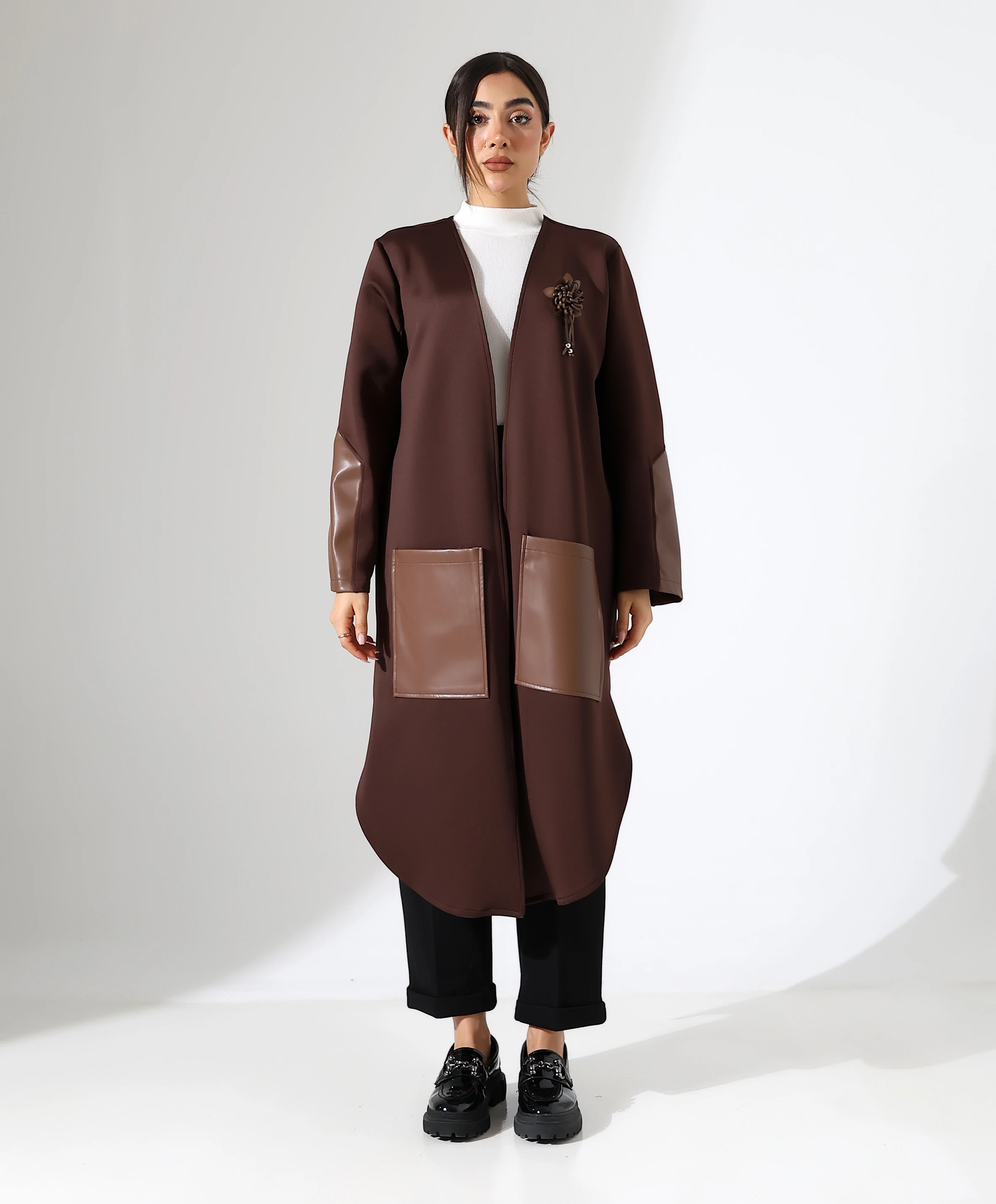 İntizar Deri Hırka - Toptan - Kahve