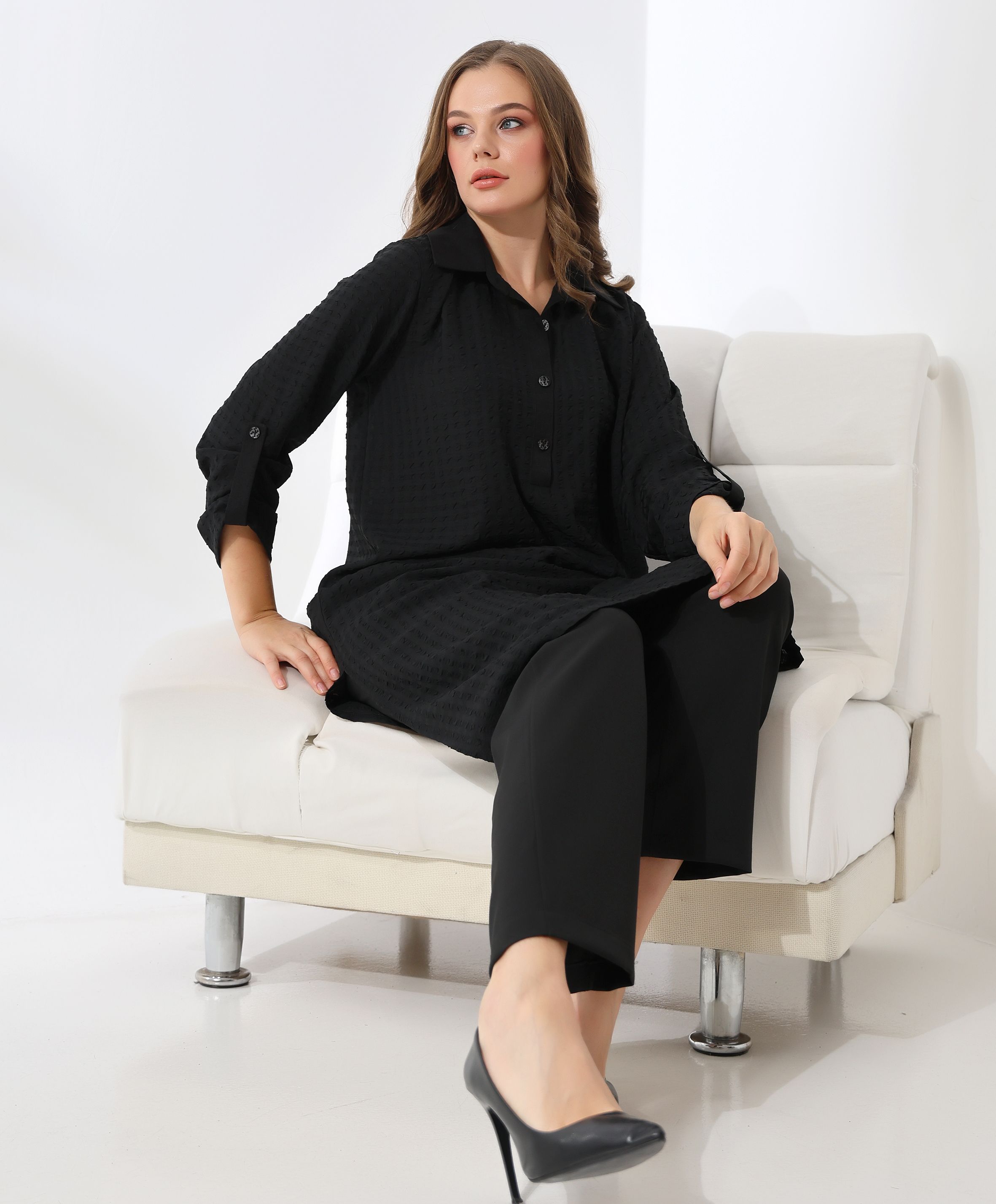 Gofre Uzun Tunik - Toptan