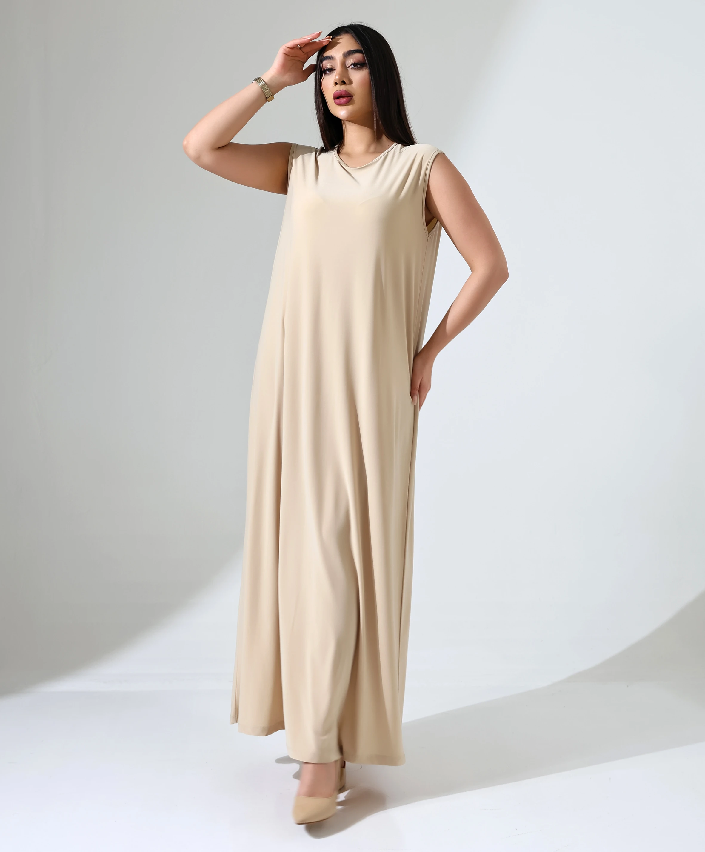 Sıfır Kol Uzun Elbise