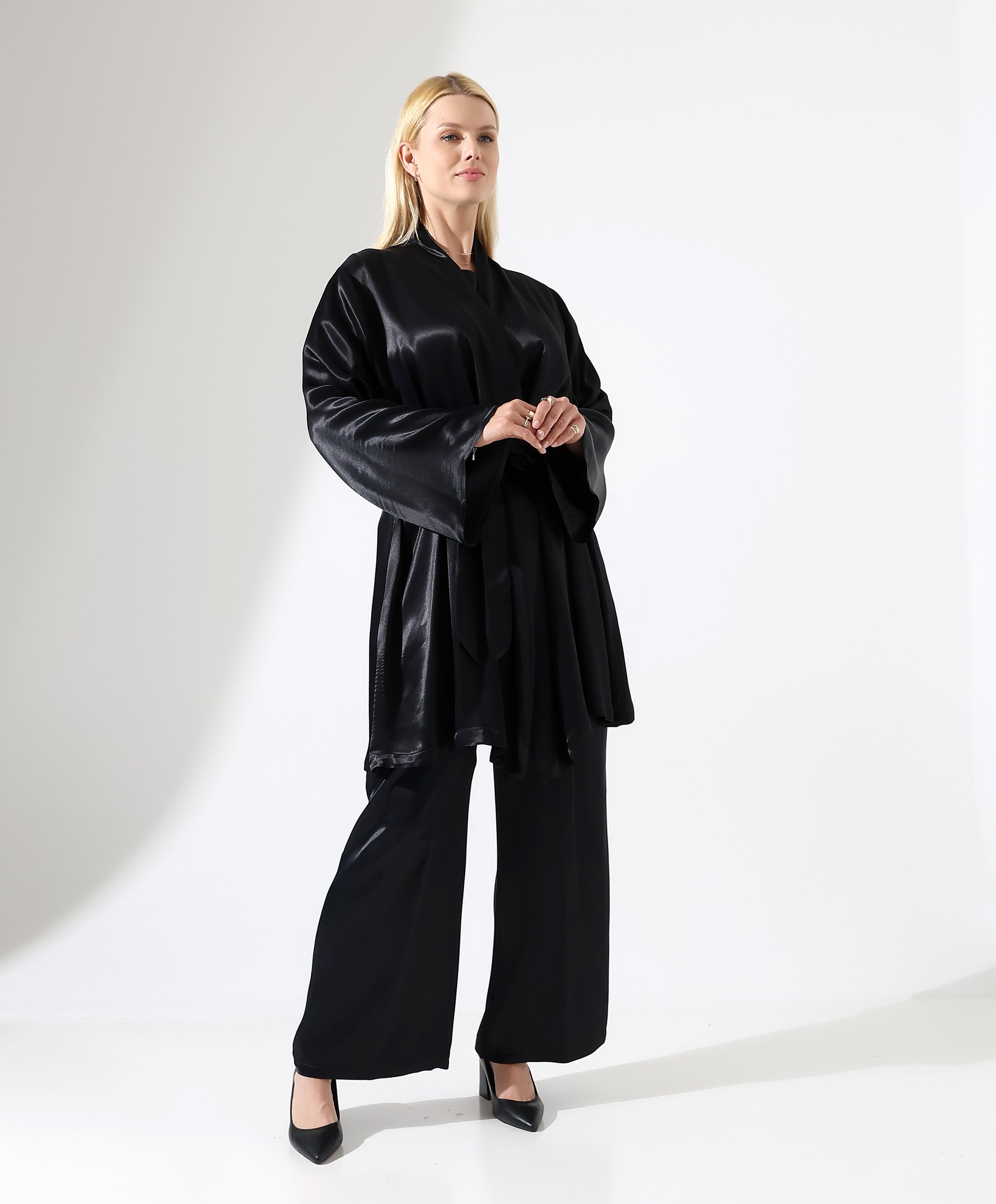 Saten Kimono Takım - Toptan