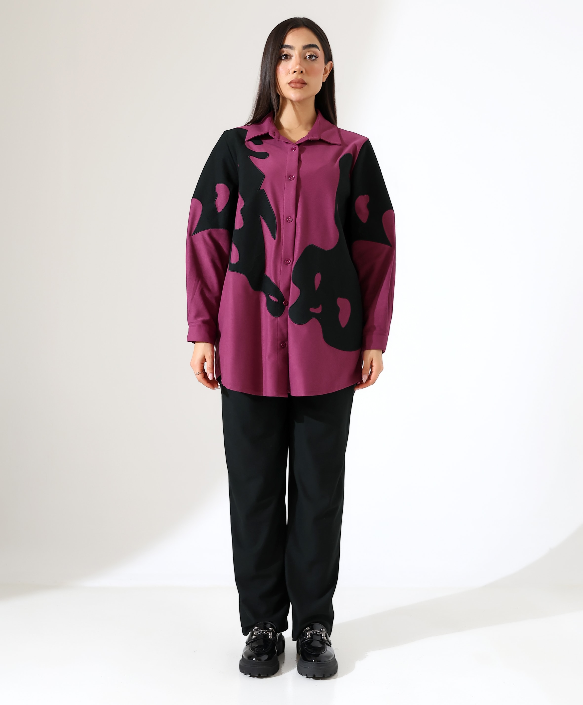 Süet Gömlek Takım - Toptan - Mürdüm