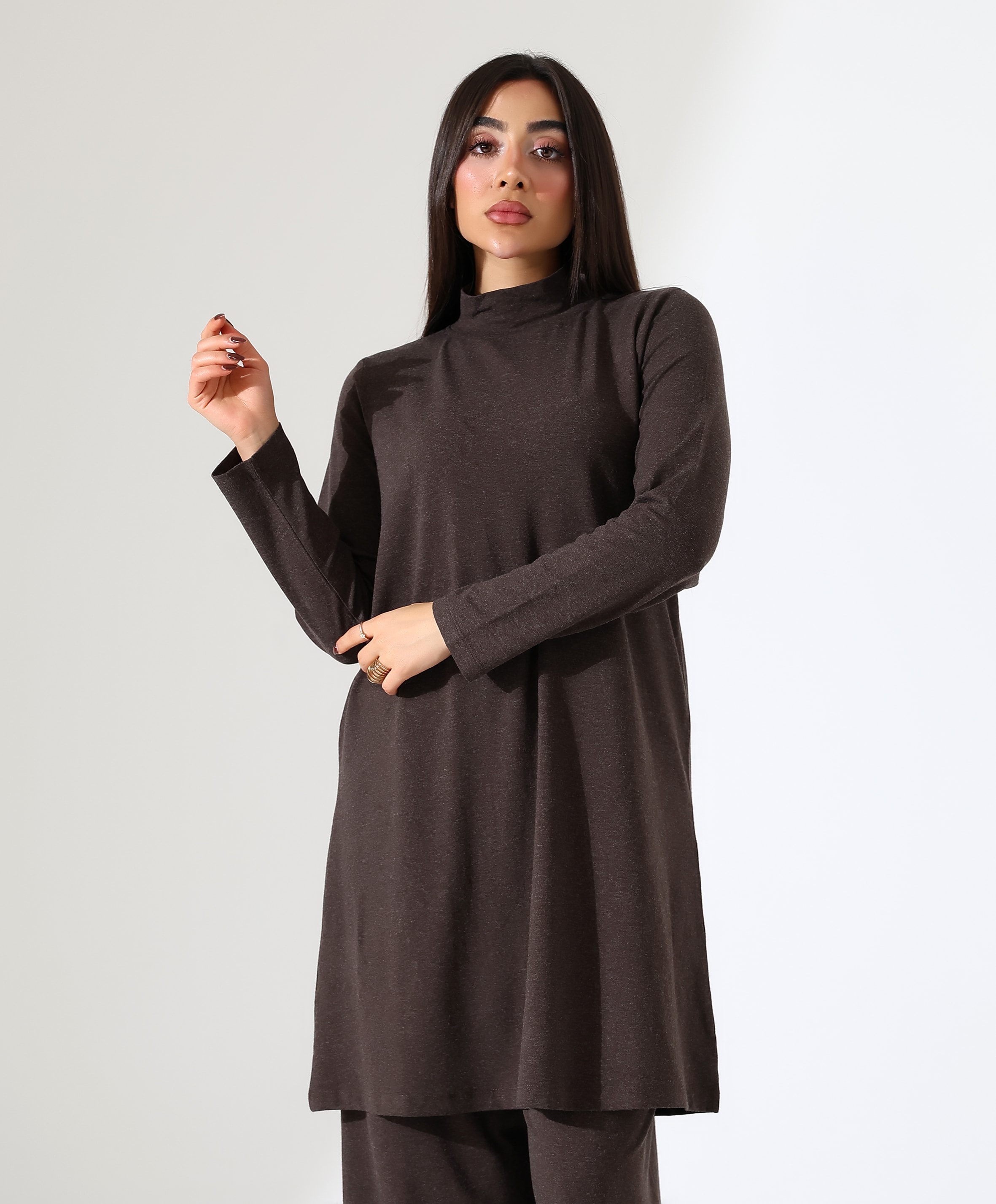 Boğazlı Yün Tunik - Toptan