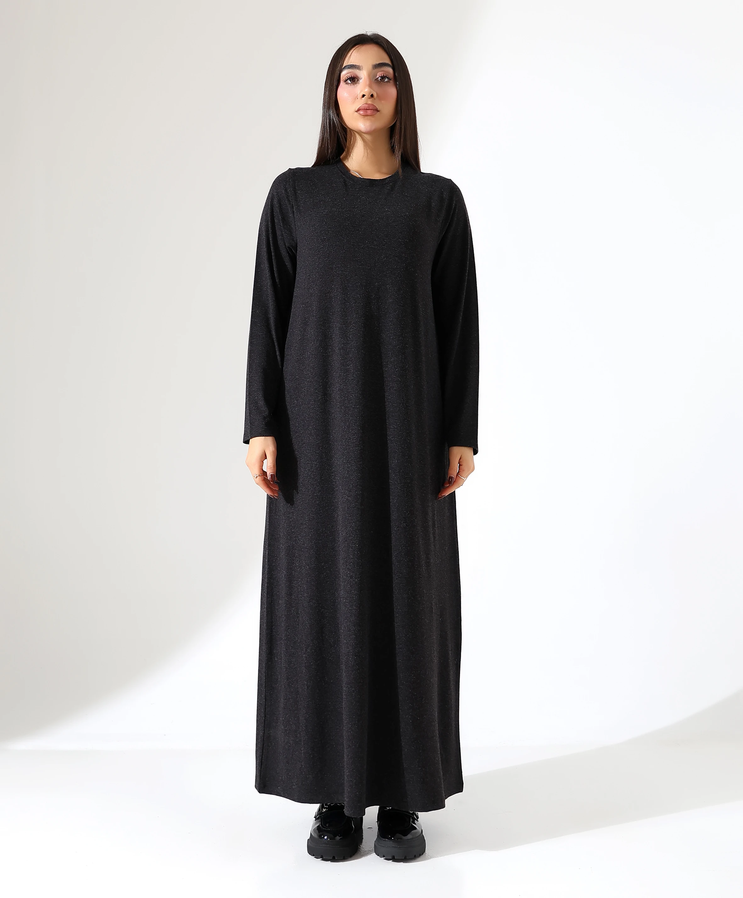 Yün Viskon Elbise - Toptan - Siyah