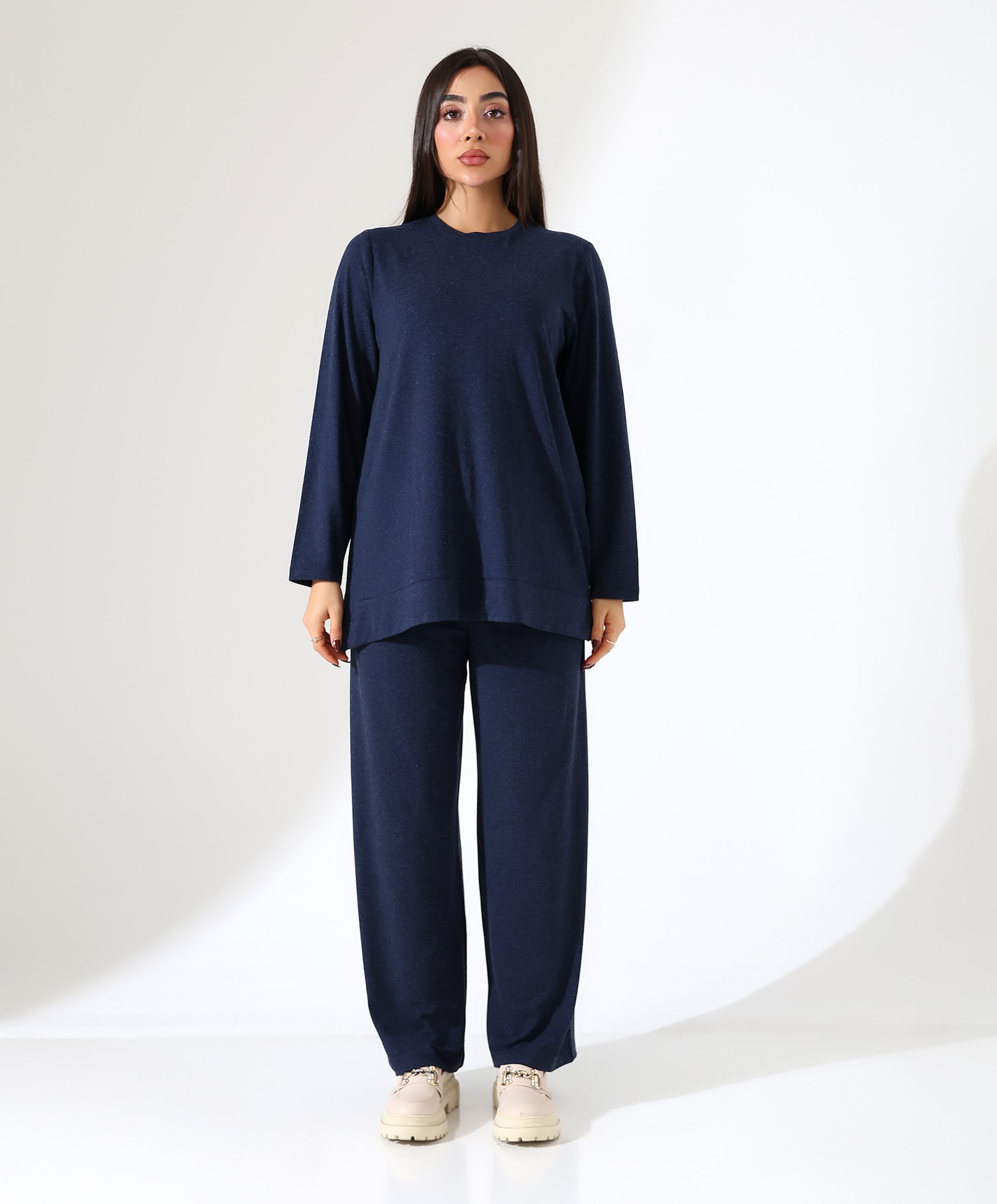 Yün Viskon Tunik - Toptan - Lacivert