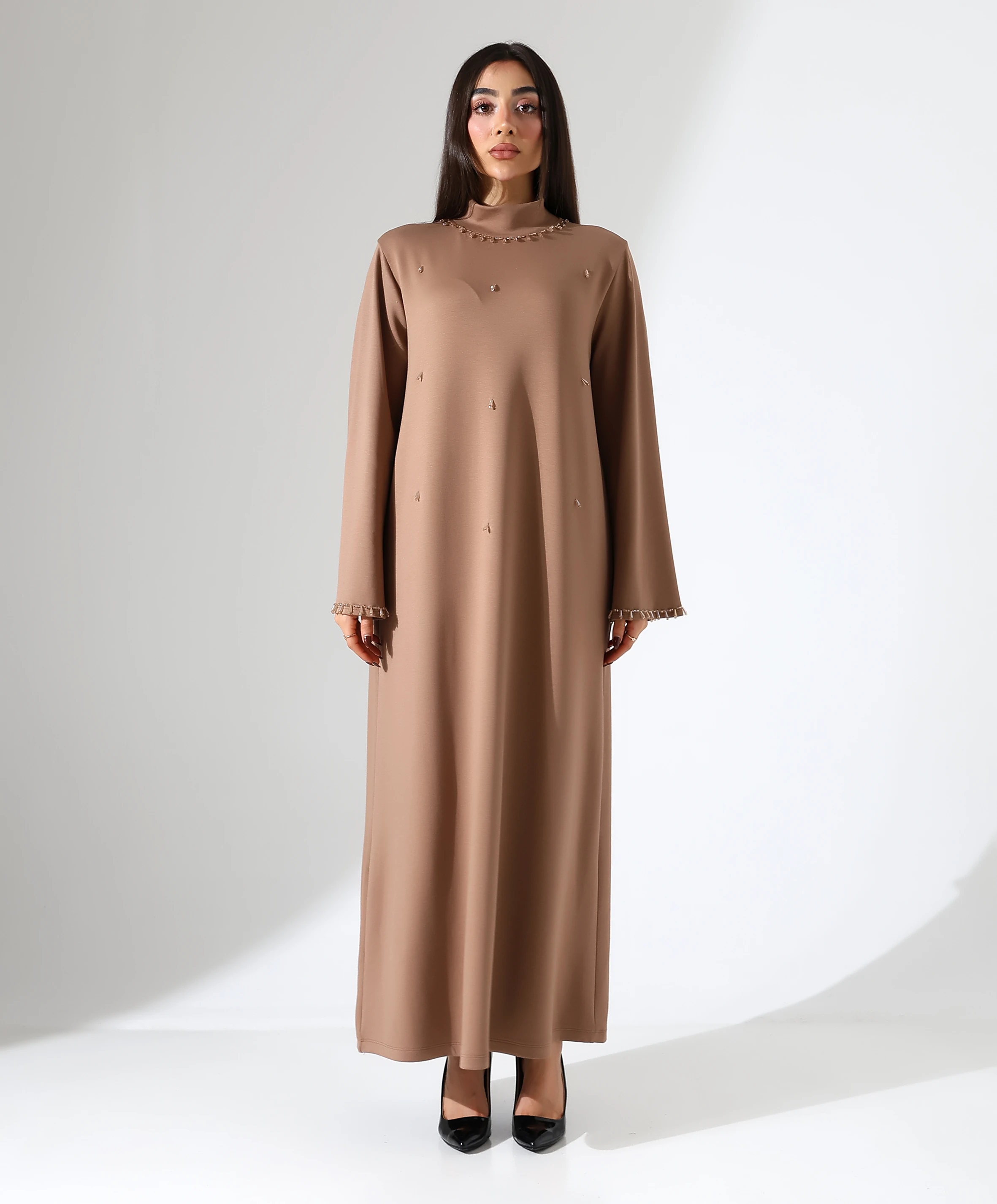 Modal Davet Elbise - Toptan - Vizon