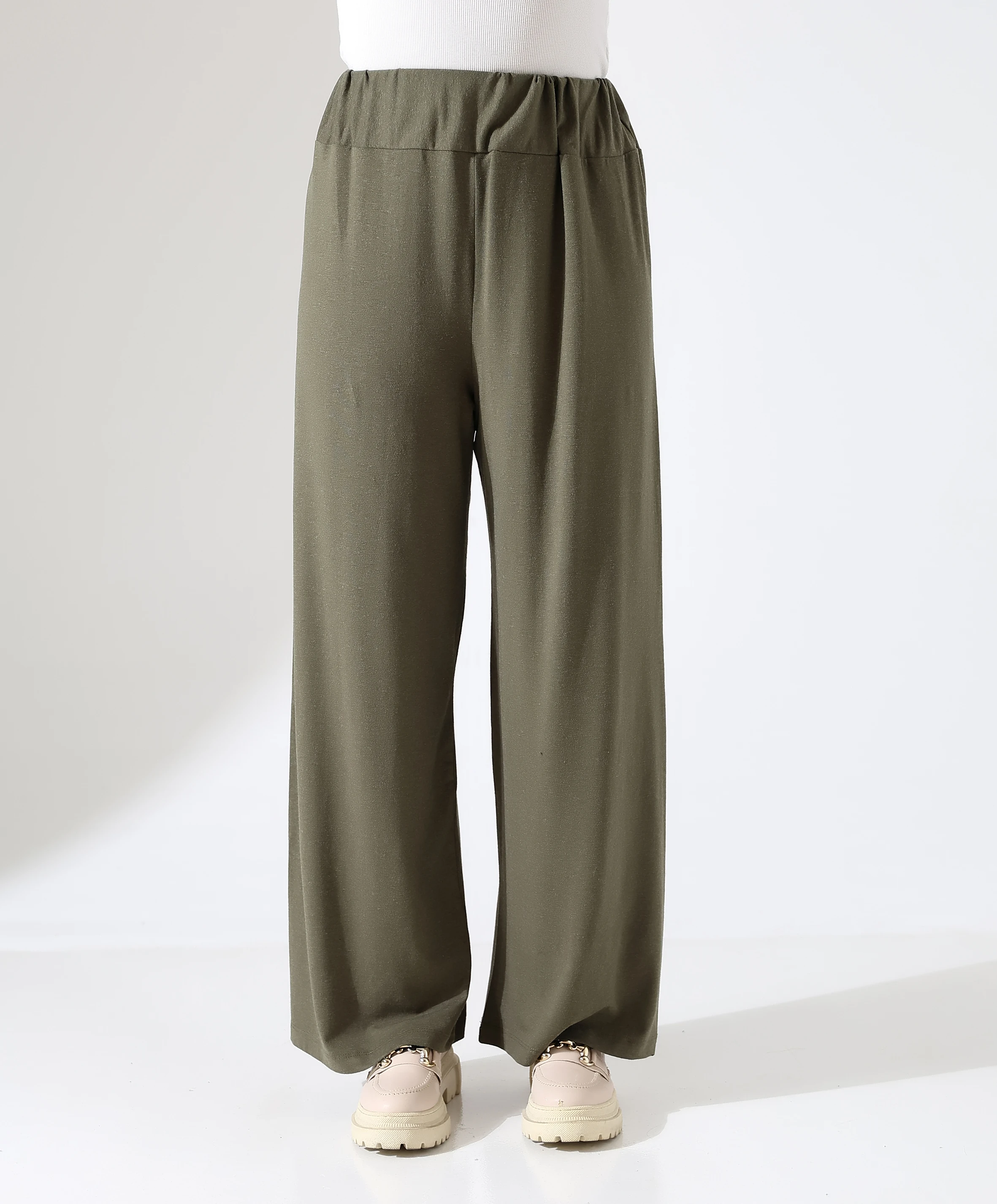 Yün Viskon Pantolon - Toptan - Haki