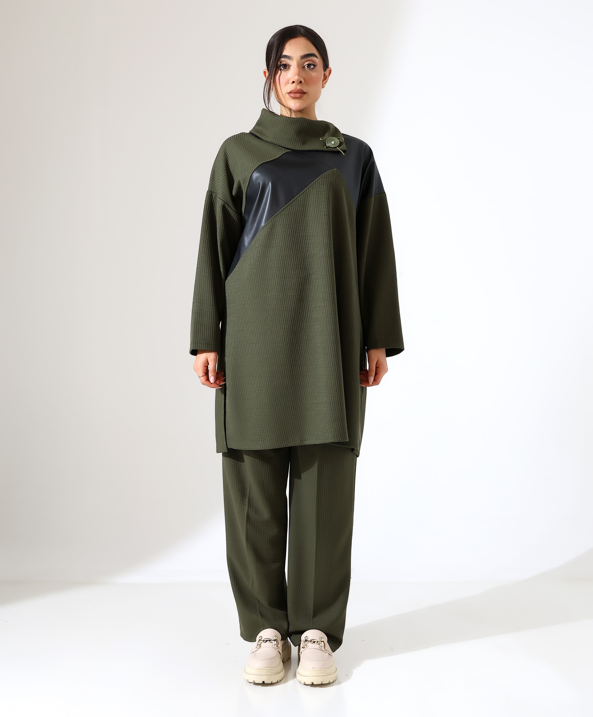 İntizar Deri Takım - Toptan - Haki