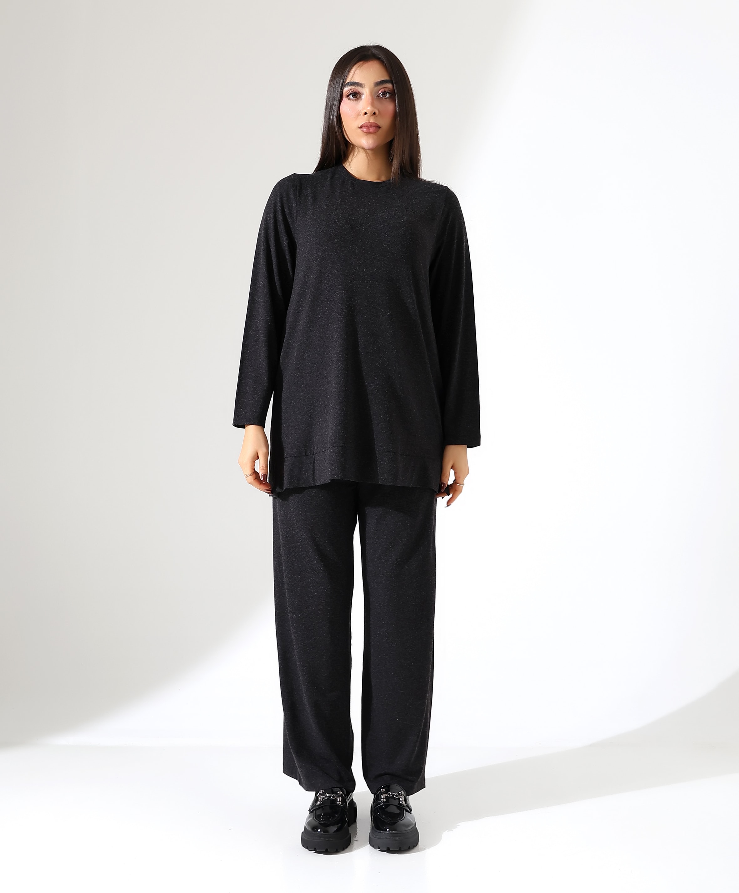Yün Viskon Tunik - Toptan - Siyah