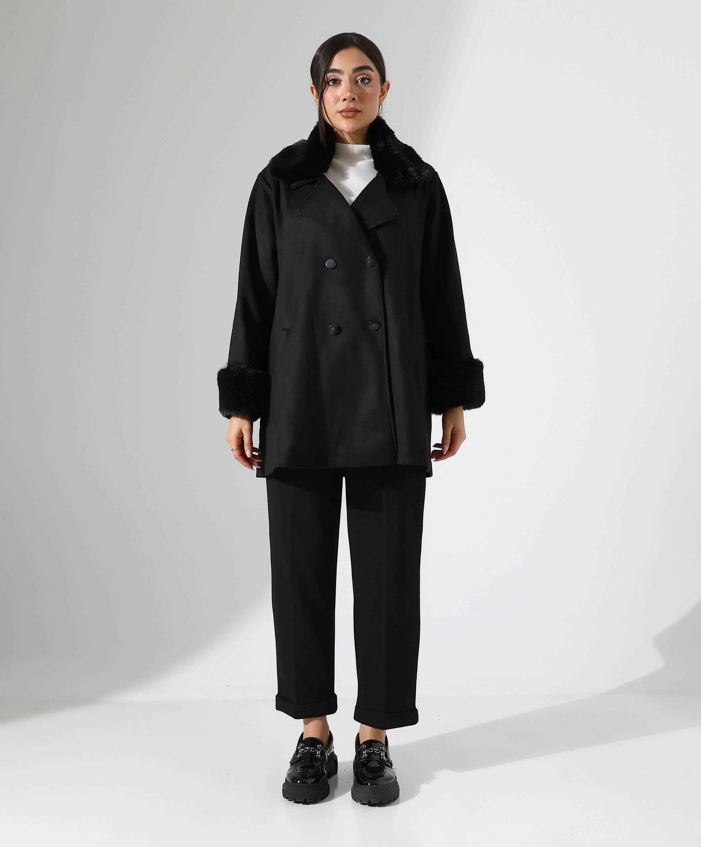 Moskova Kürk Ceket - Toptan - Siyah