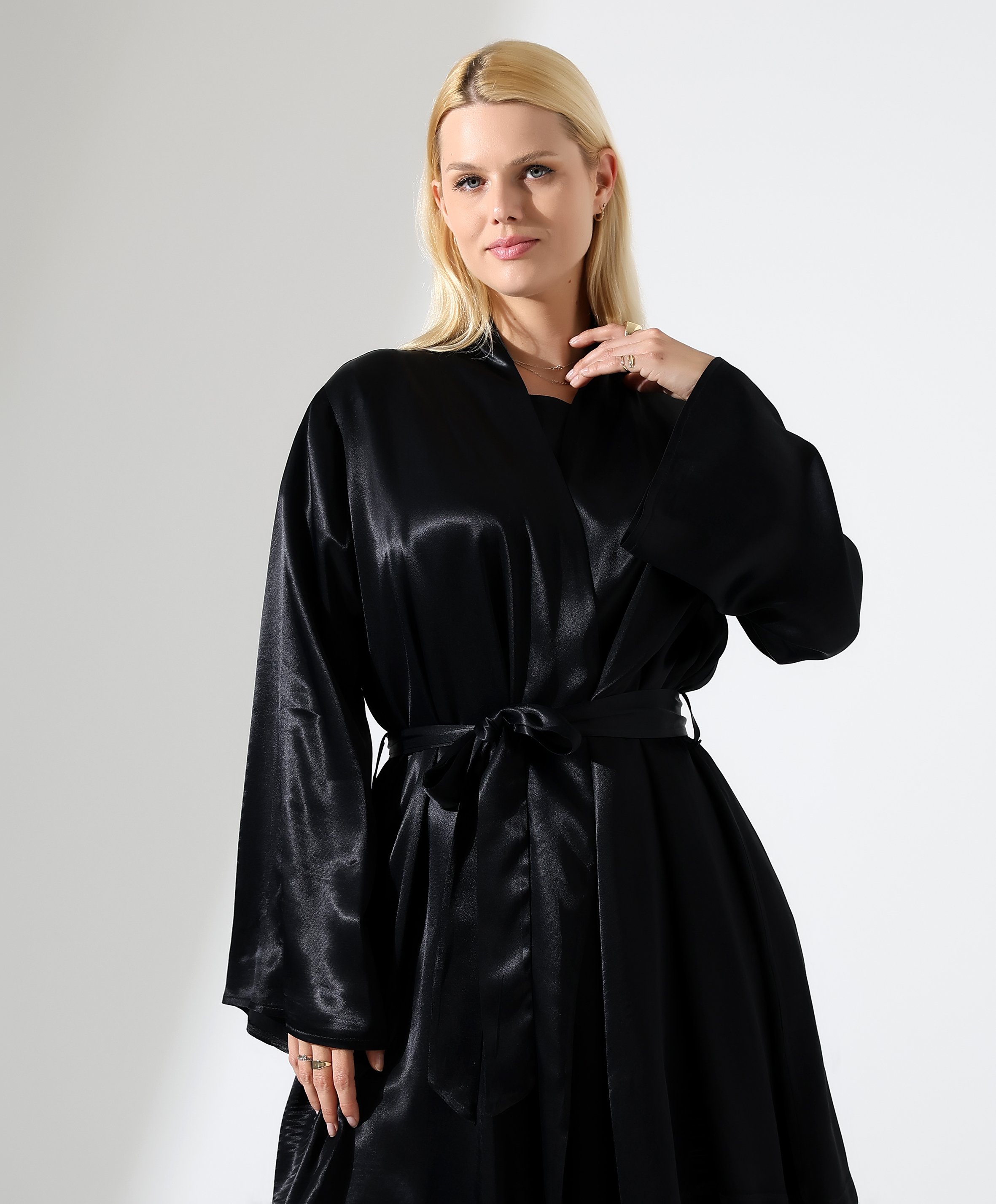 Saten Kimono Takım - Toptan