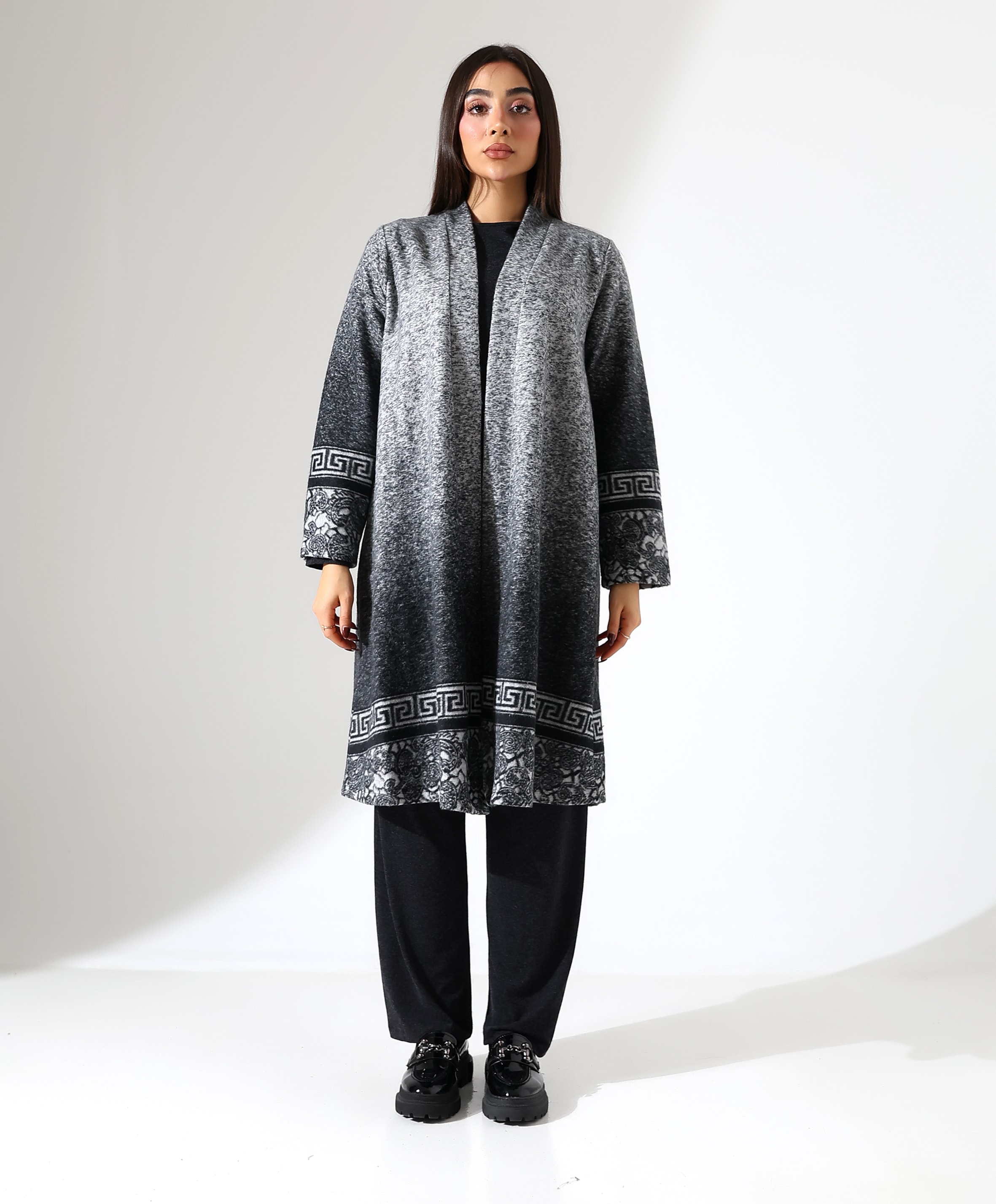 Kar Yağdı Hırka Takım - Toptan - Siyah