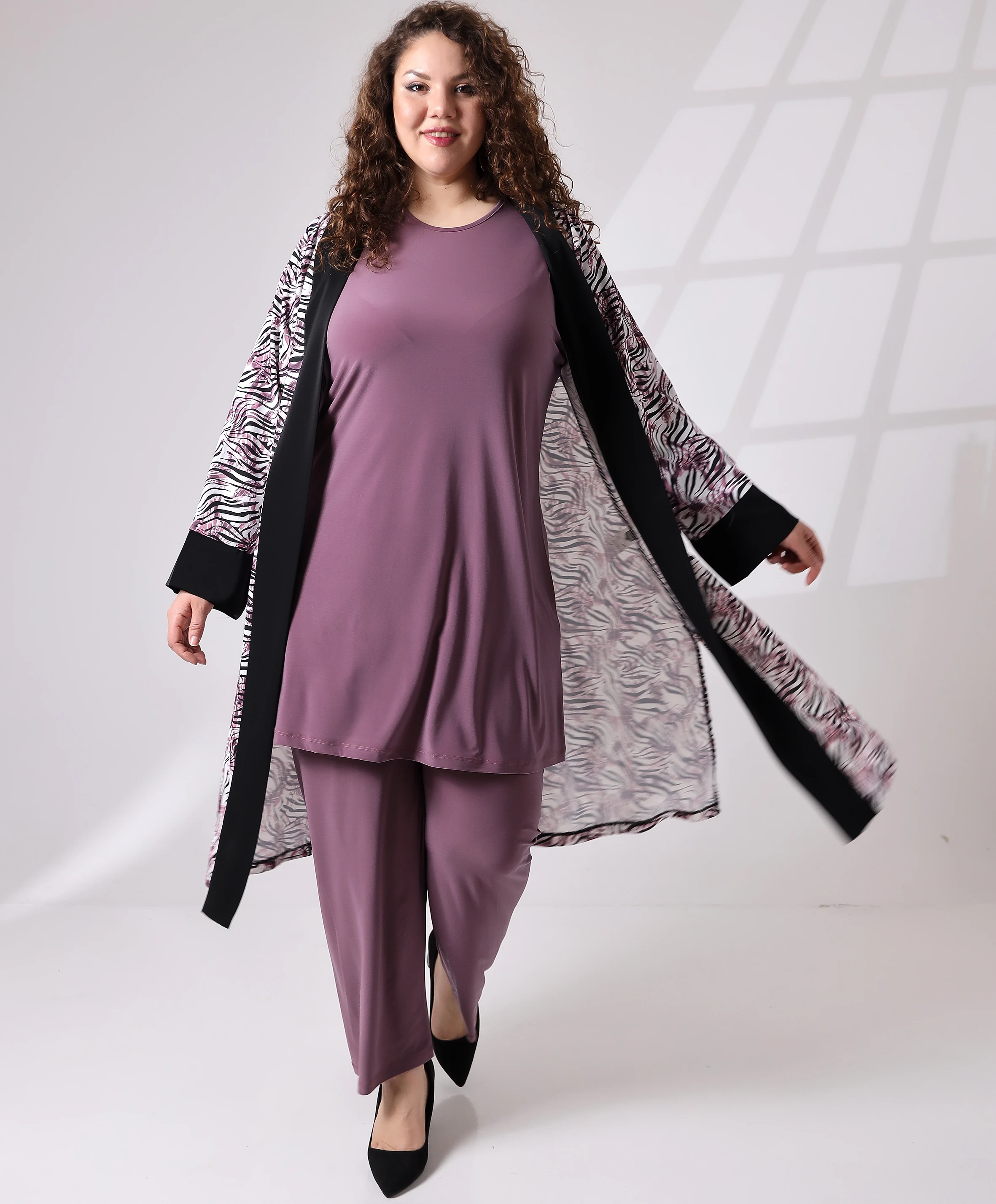 Büyük Beden Desenli Takım