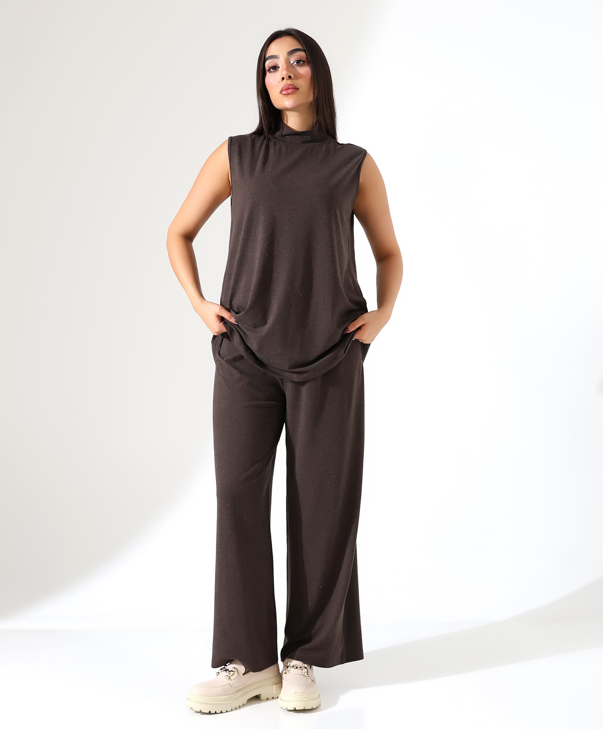 Boğazlı Kolsuz Yün Bluz - Toptan