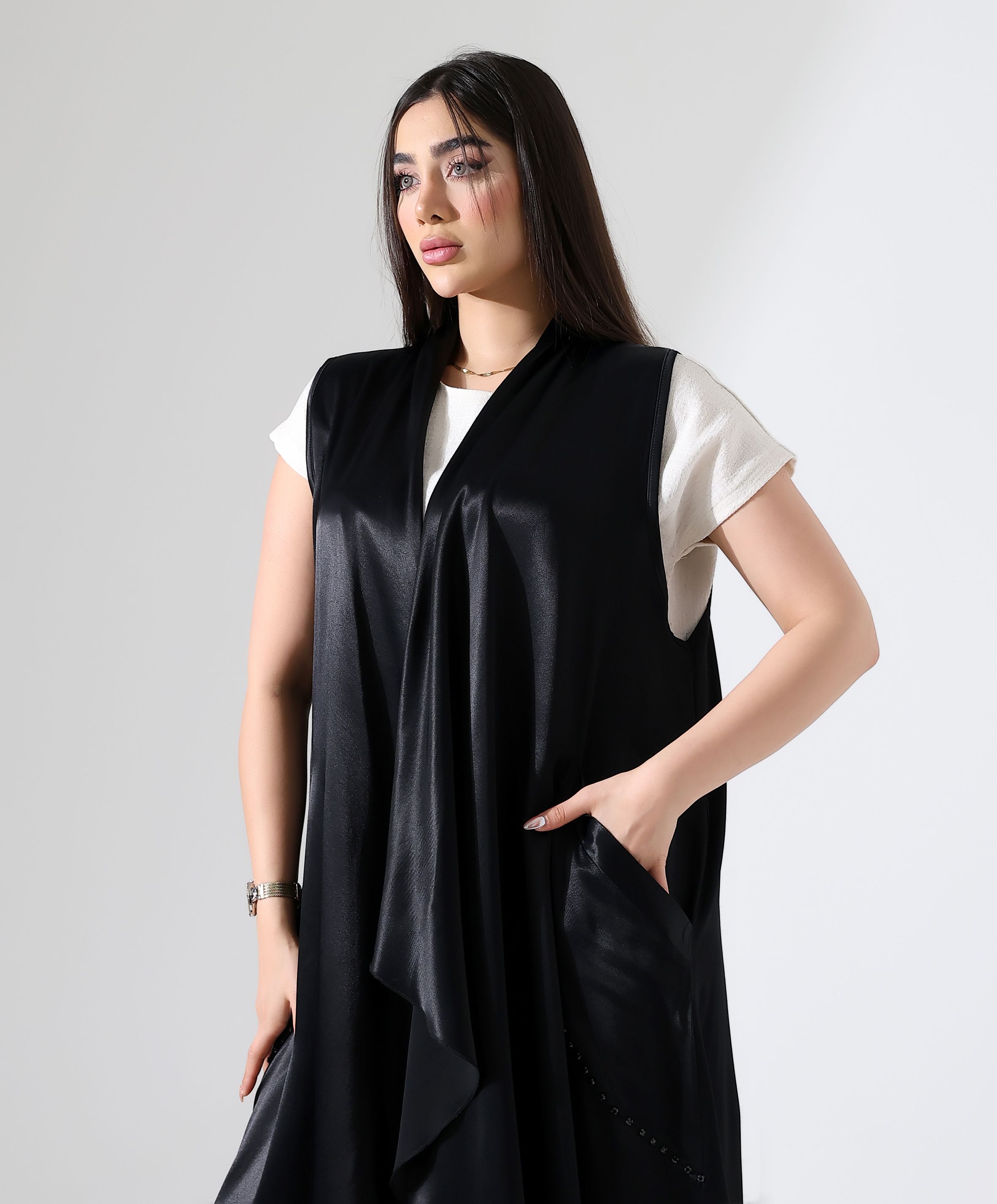 Saten Kristal Yelek - Toptan
