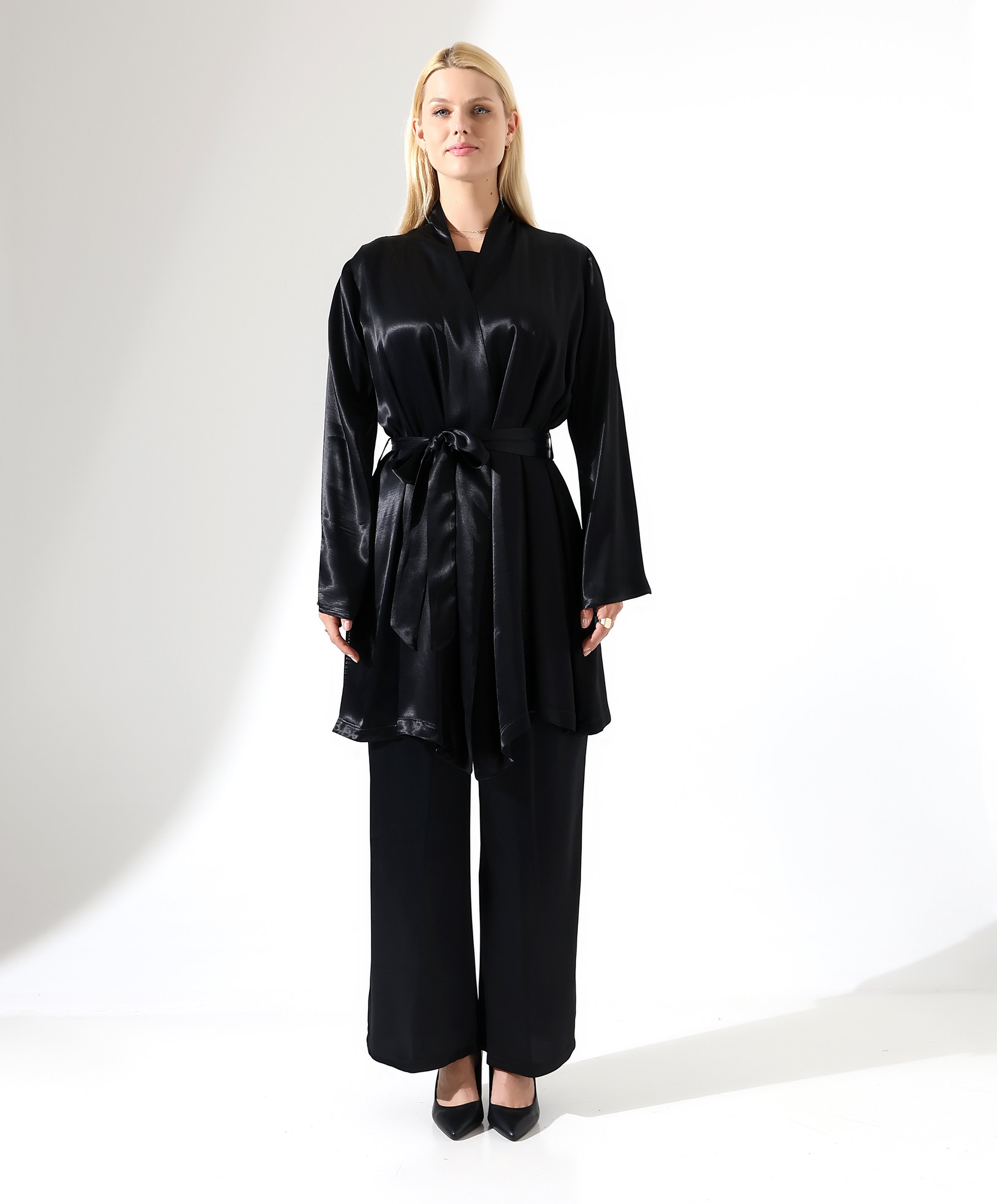Saten Kimono Takım - Toptan