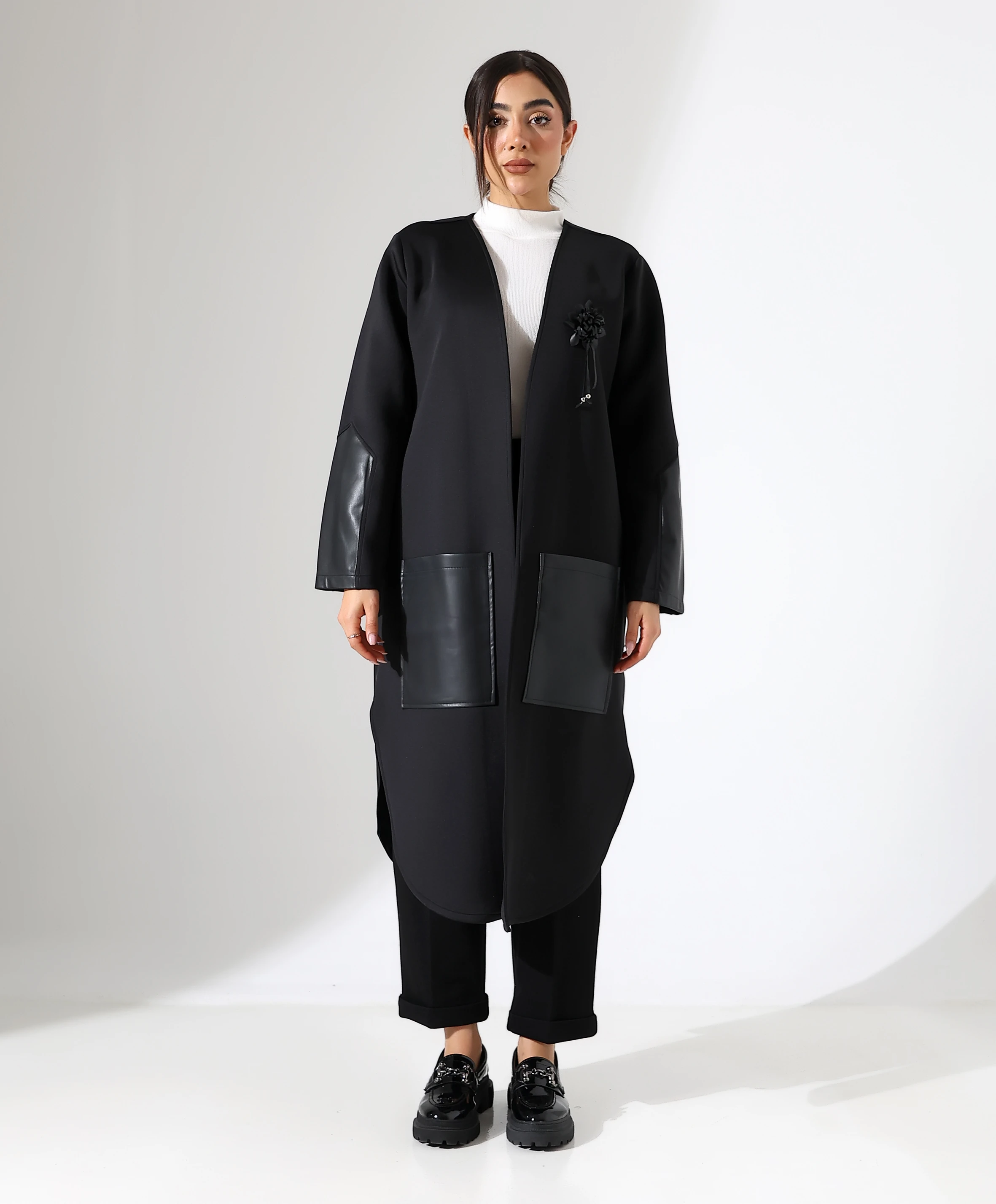 İntizar Deri Hırka - Toptan - Siyah