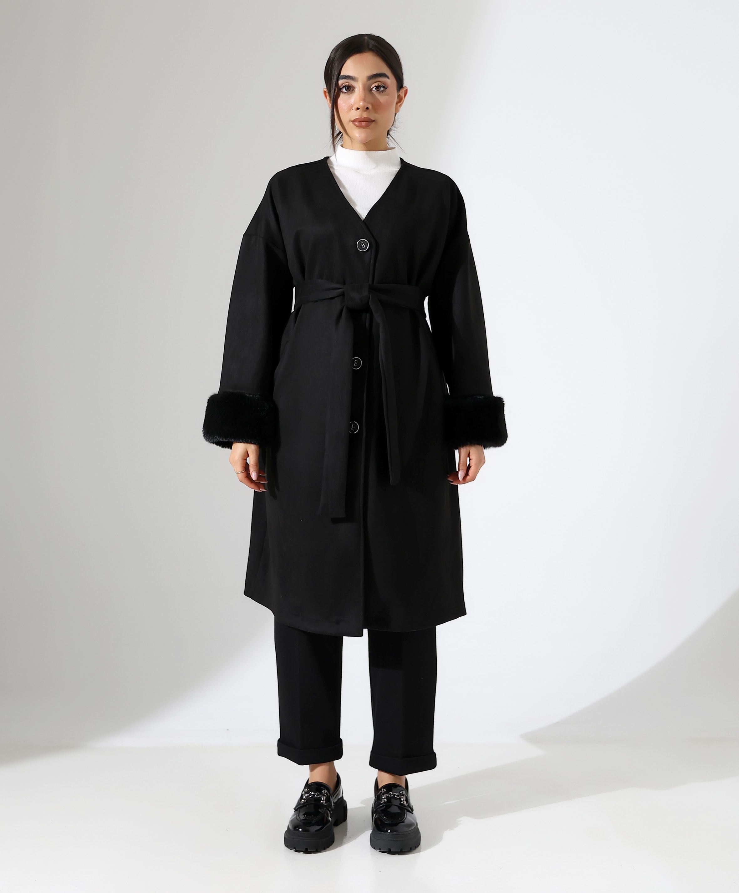 Moskova Kürk Kaban - Toptan - Siyah