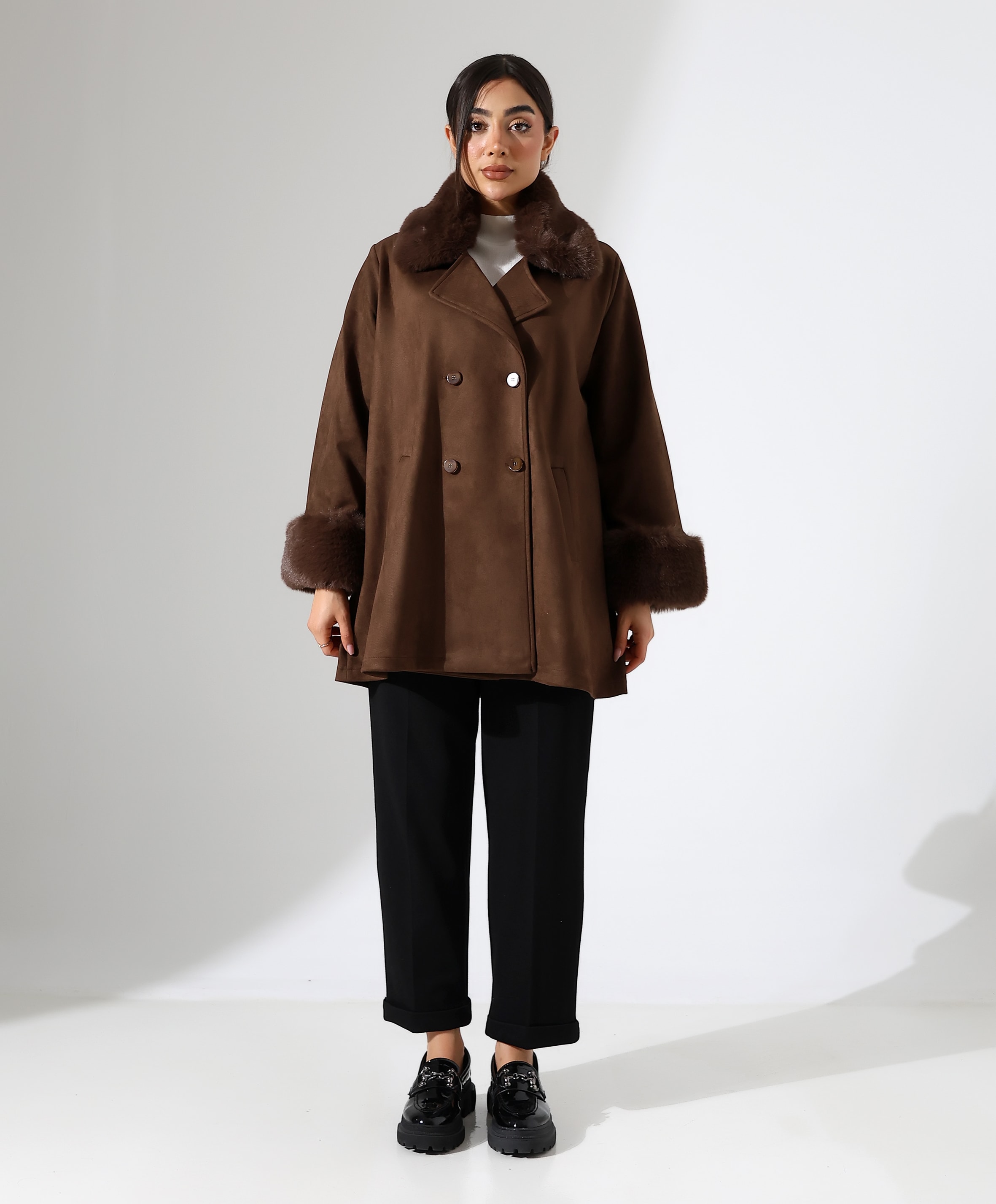 Moskova Kürk Ceket - Toptan - Kahve