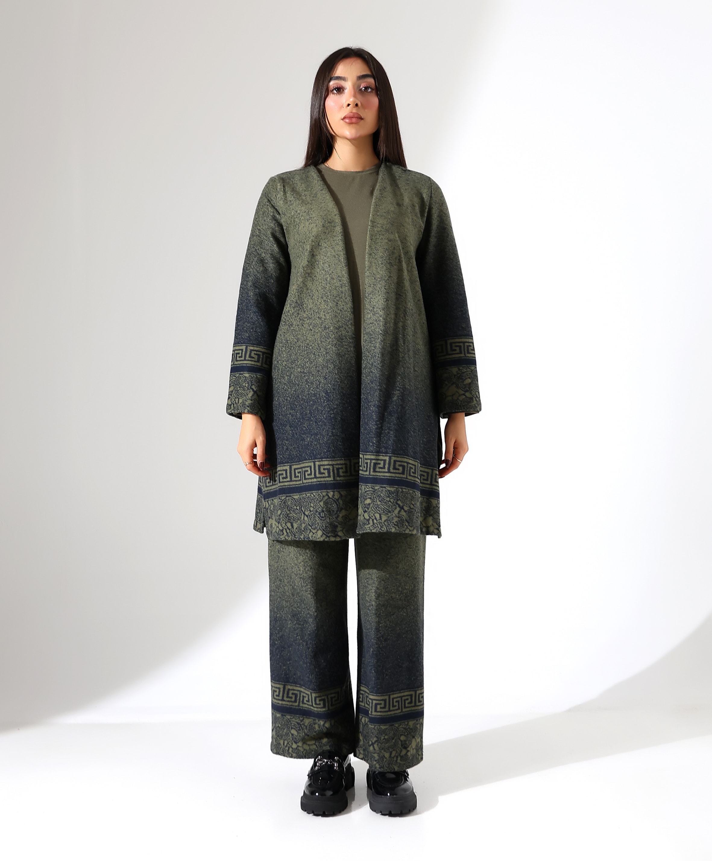 Kar Yağdı Kimono Takım - Toptan - Haki