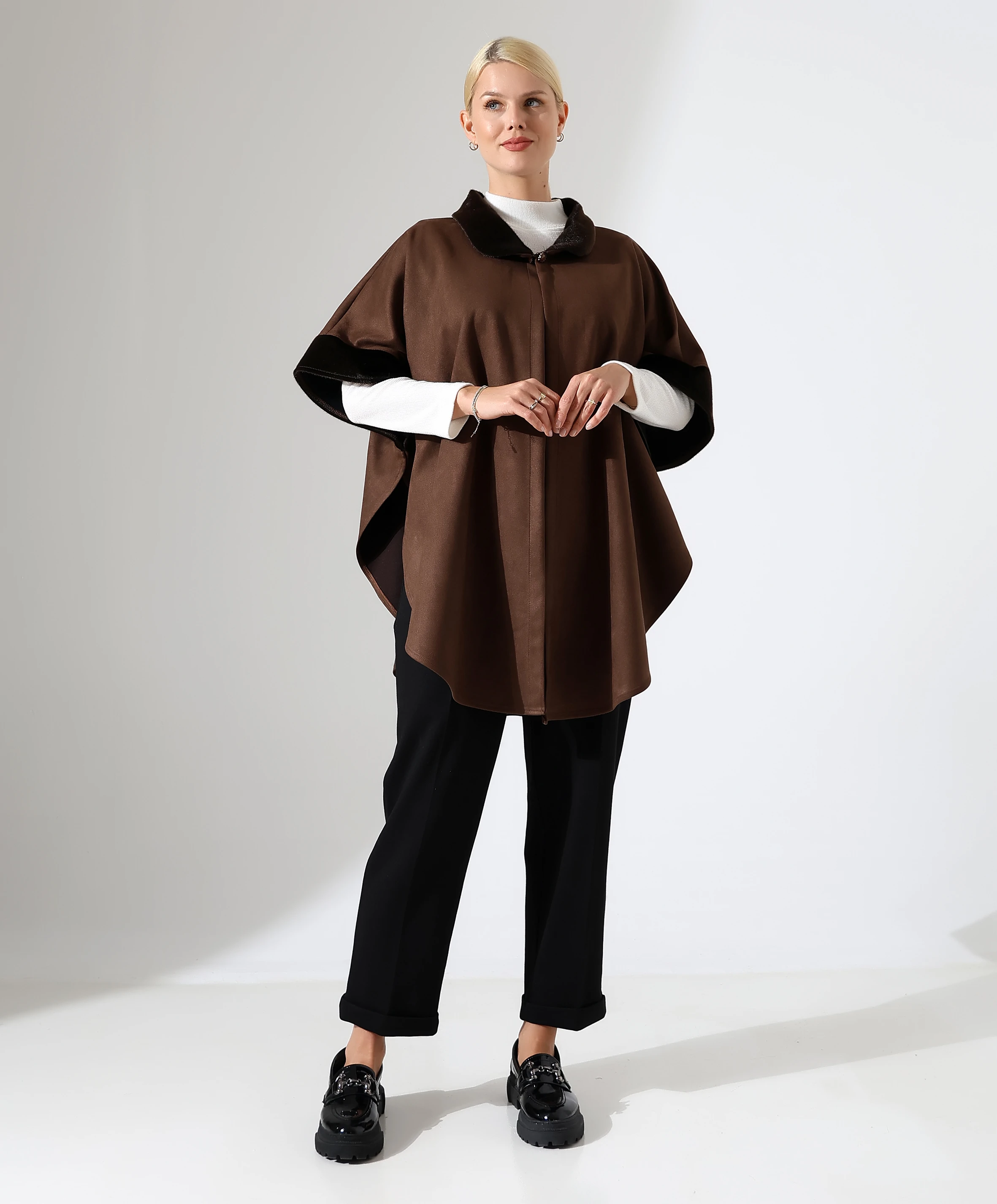 Fok Kürk Panço - Toptan - Kahverengi