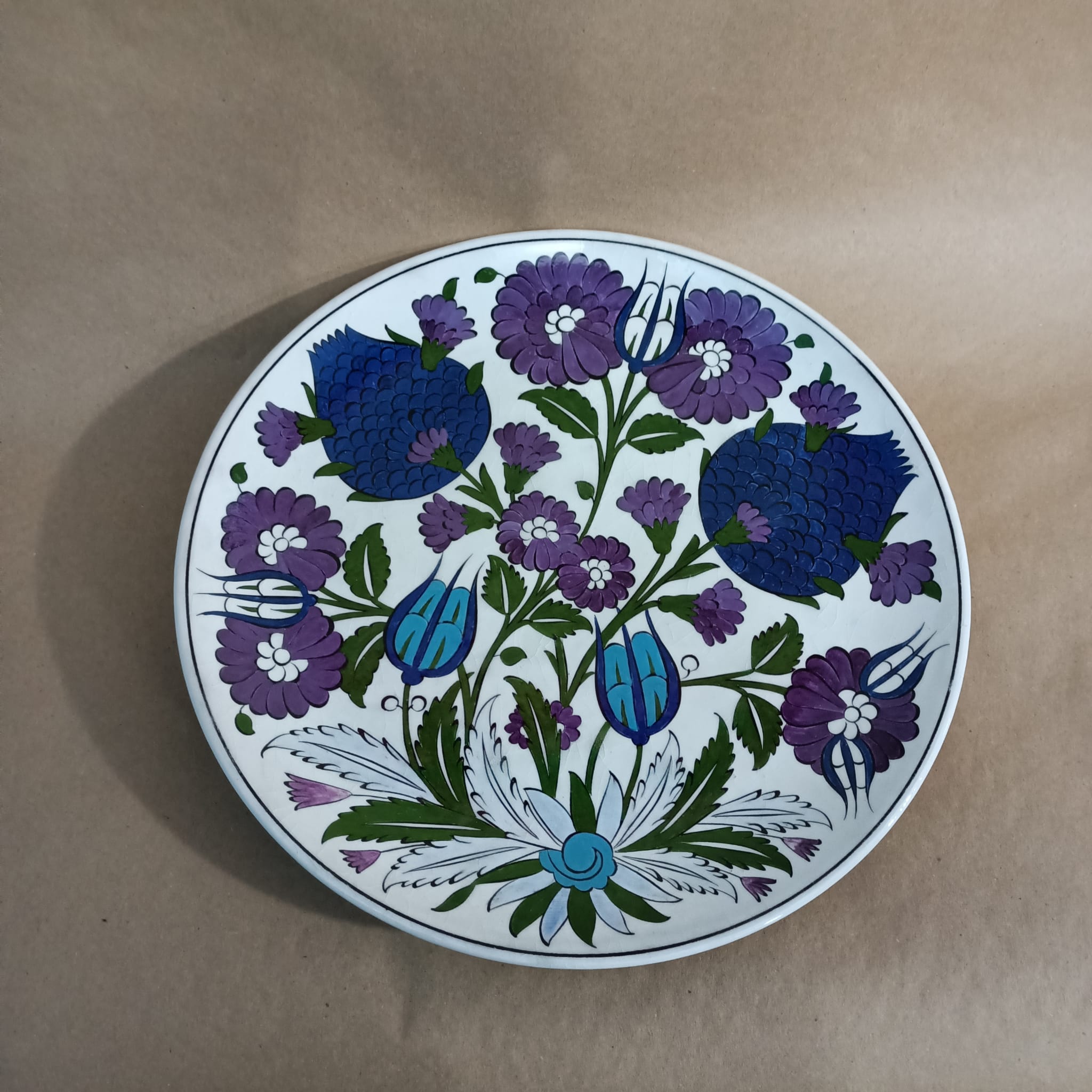 İznik Şam İşi Çini Tabak 30 cm