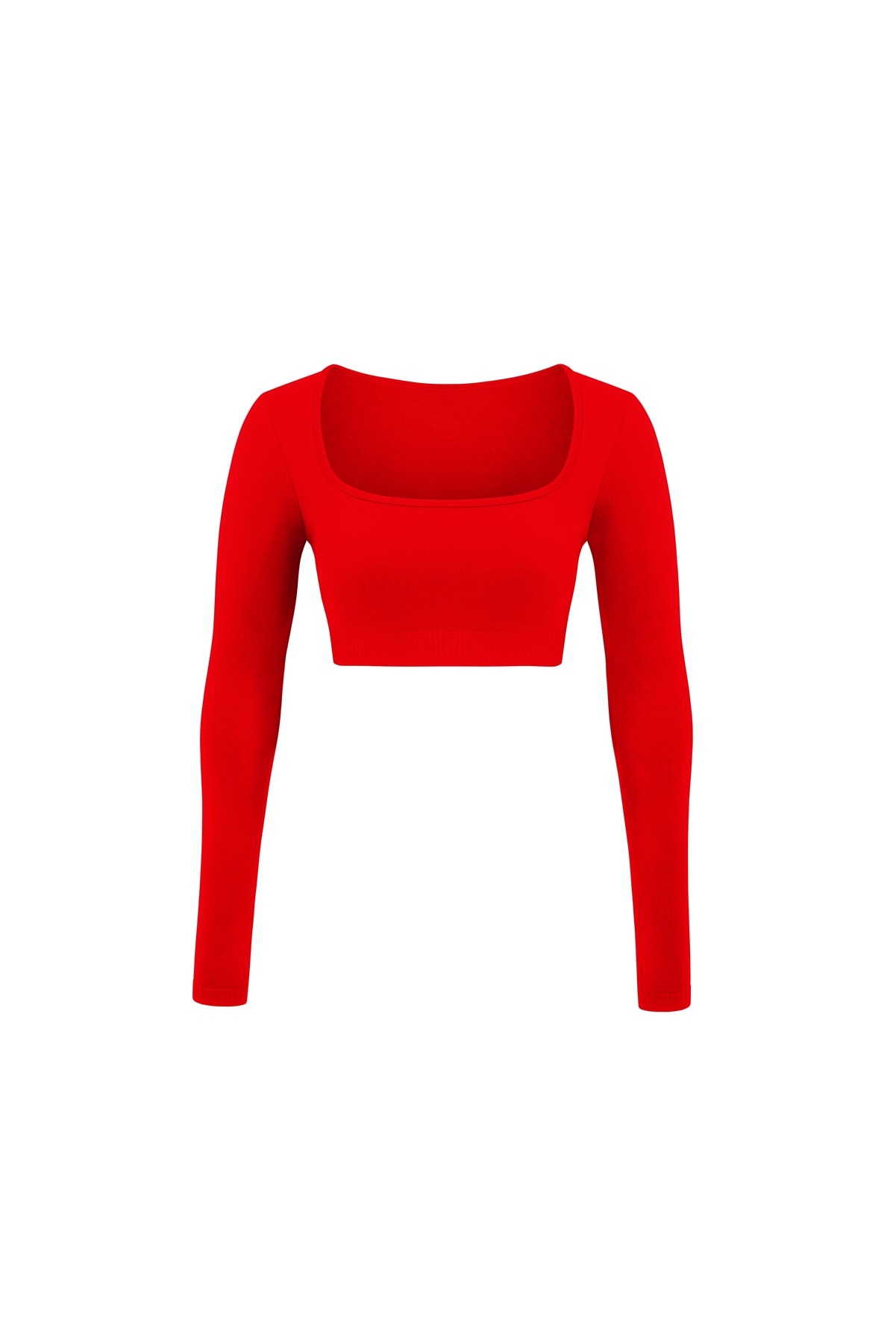 Kırmızı Uzun Kollu U Yaka Bra