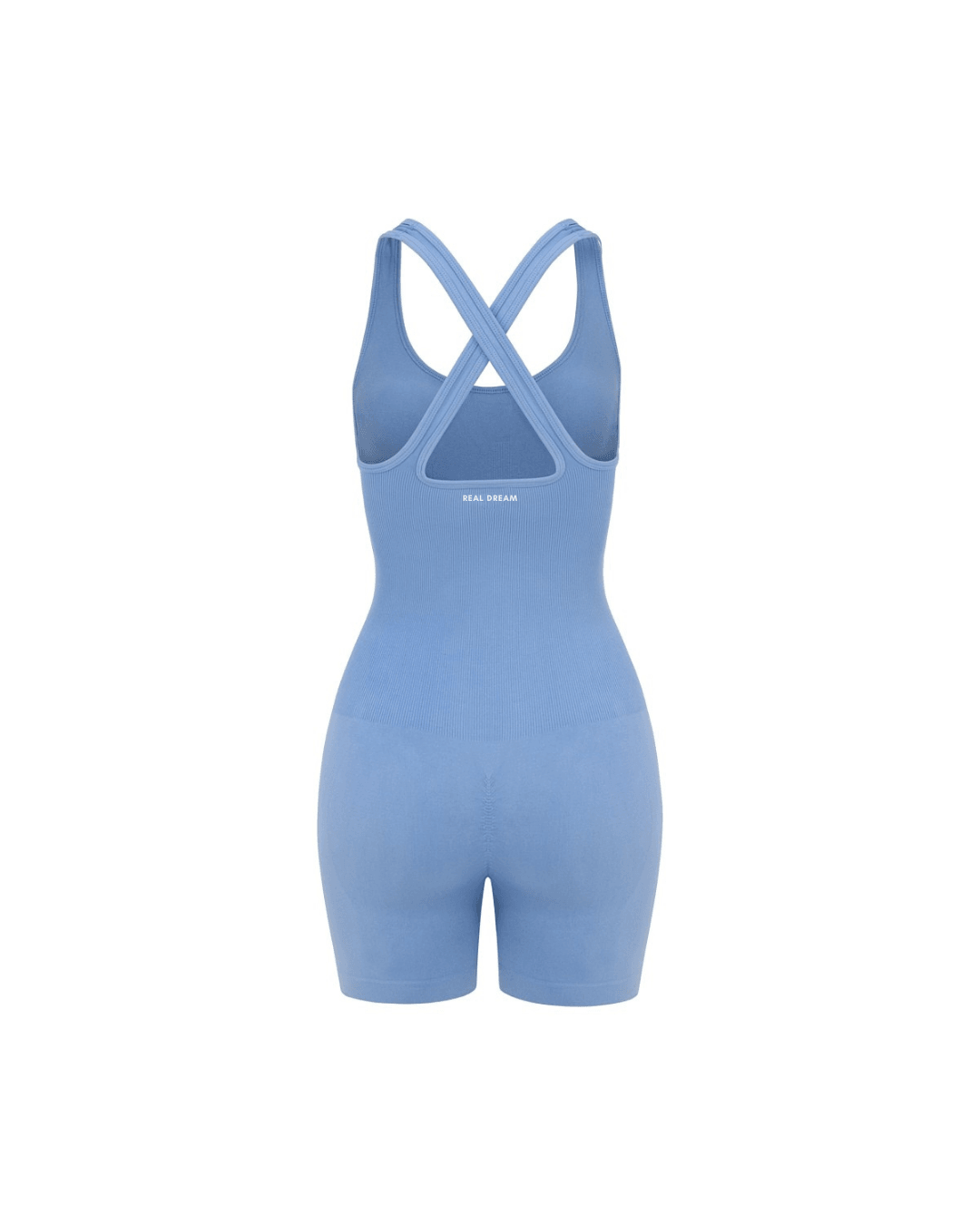 Dikişsiz Push Up Bebek Mavisi Şort Tulum