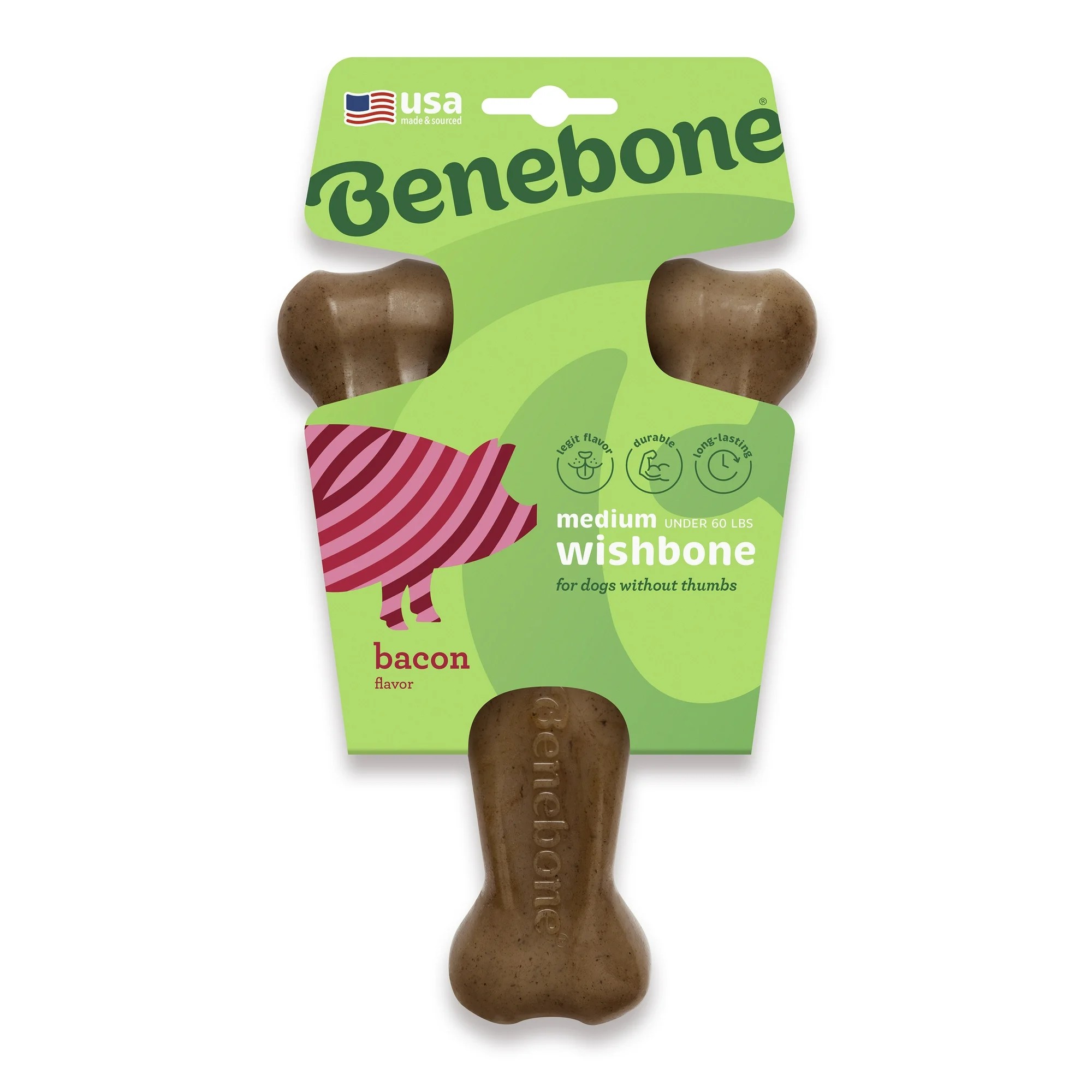 Benebone Gerçek Bacon Aromalı Köpek Çiğneme Oyuncağı Medium