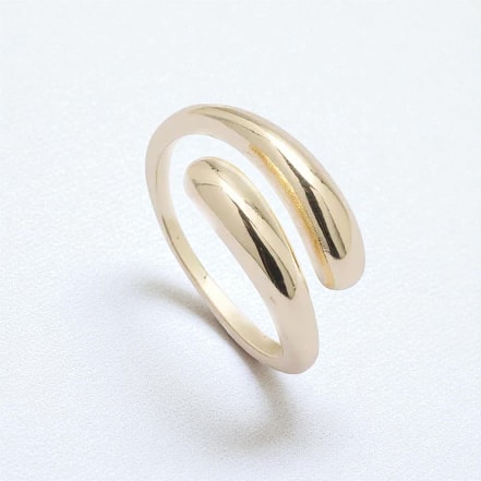 Altın Renkli Organik Formlu Çift Sıra Ayarlanabilir Yüzük