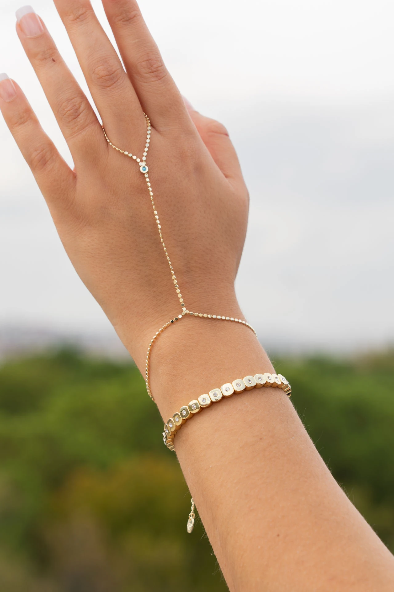 Altın Rengi Nazar Boncuklu Zincir Şahmeran