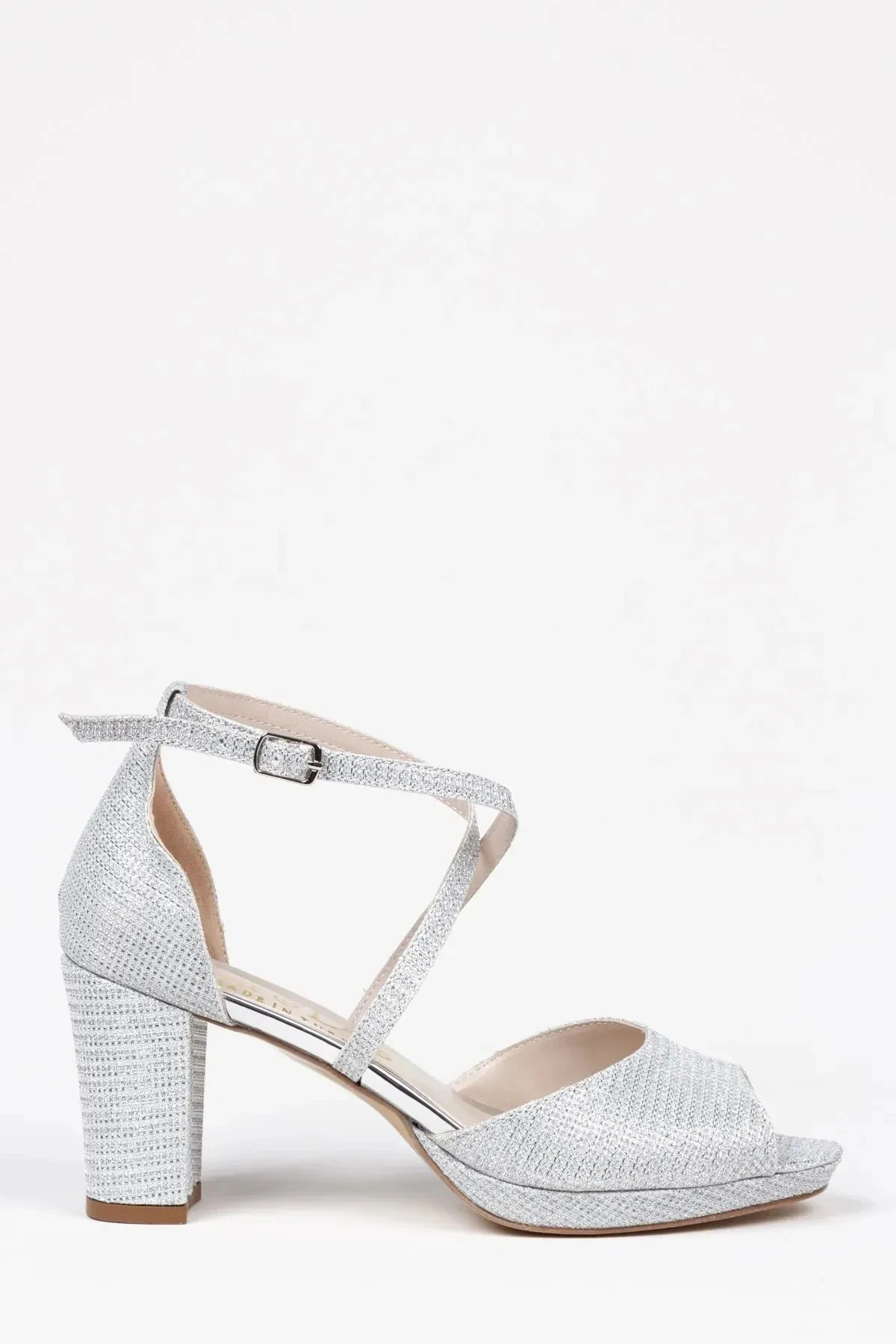 Arven Kalın Topuklu Ayakkabı - gümüş