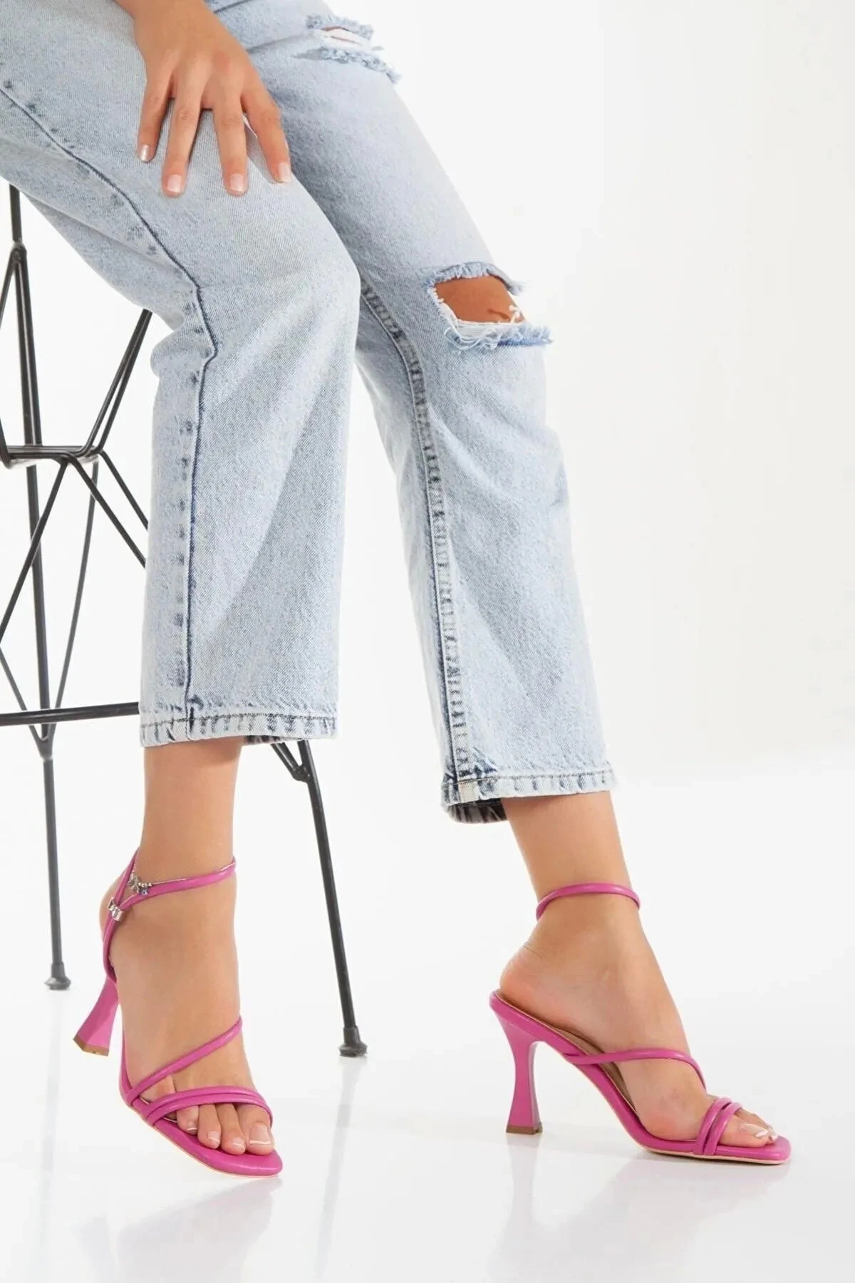 Vina Bej İnce Topuklu Sandalet - fuşya