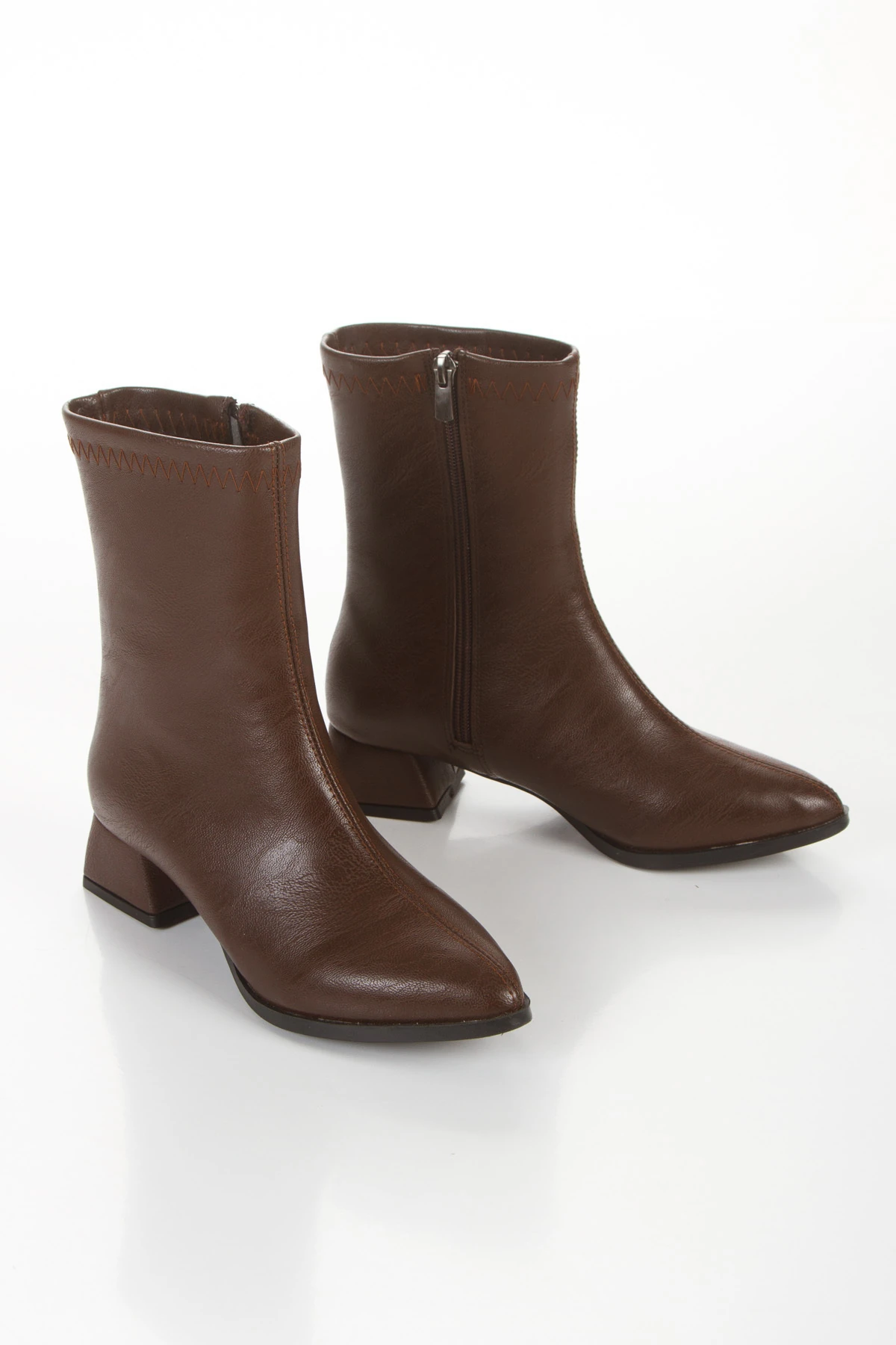 Vera Boot Kahverengi Kadın Kısa Topuklu Bot