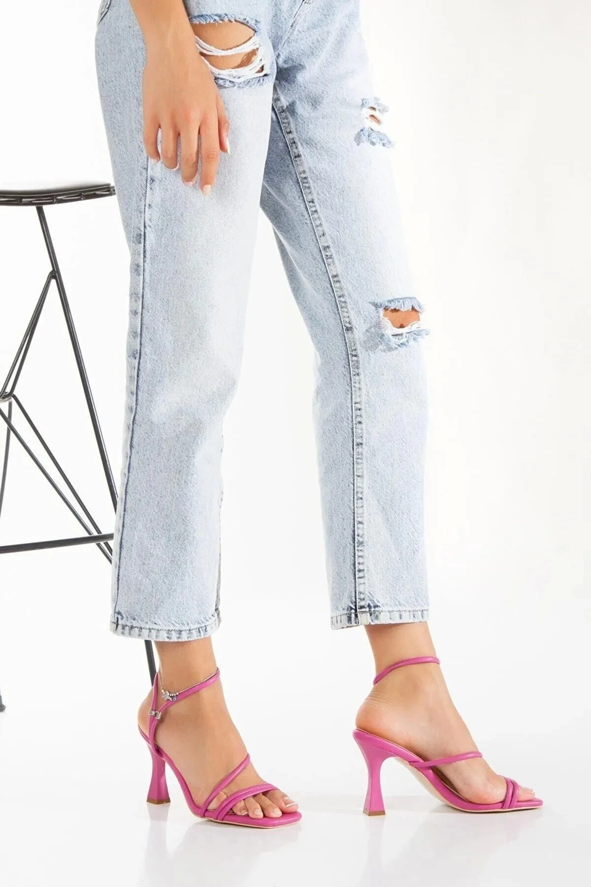 Vina Bej İnce Topuklu Sandalet - fuşya