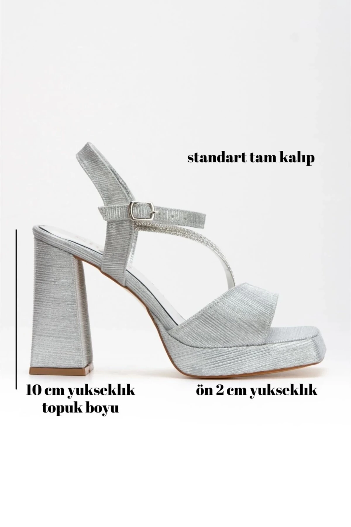 Marion Gümüş Platform Topuklu Ayakkabı