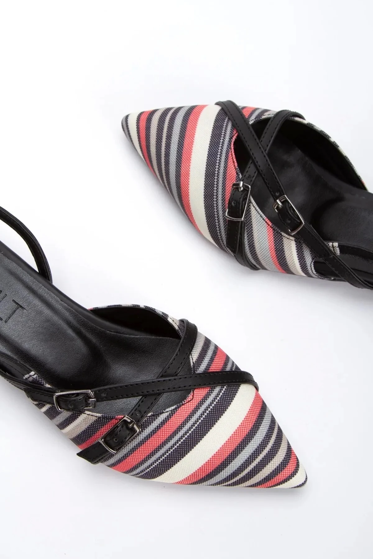 Çok Renkli Kısa Topuklu Babet - çok renkli/kırmızı