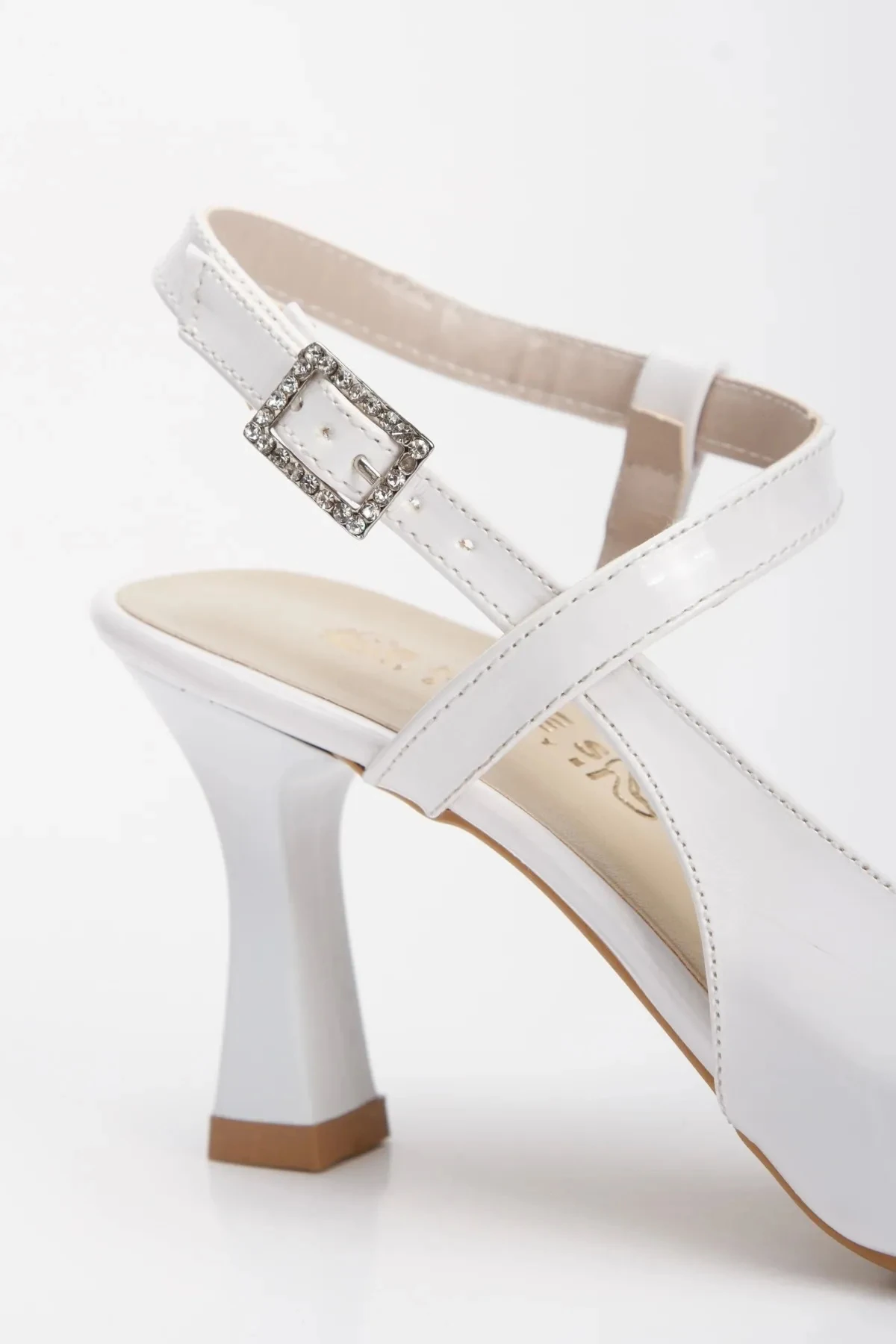 Viviane Beyaz Arkası Açık Stiletto - beyaz