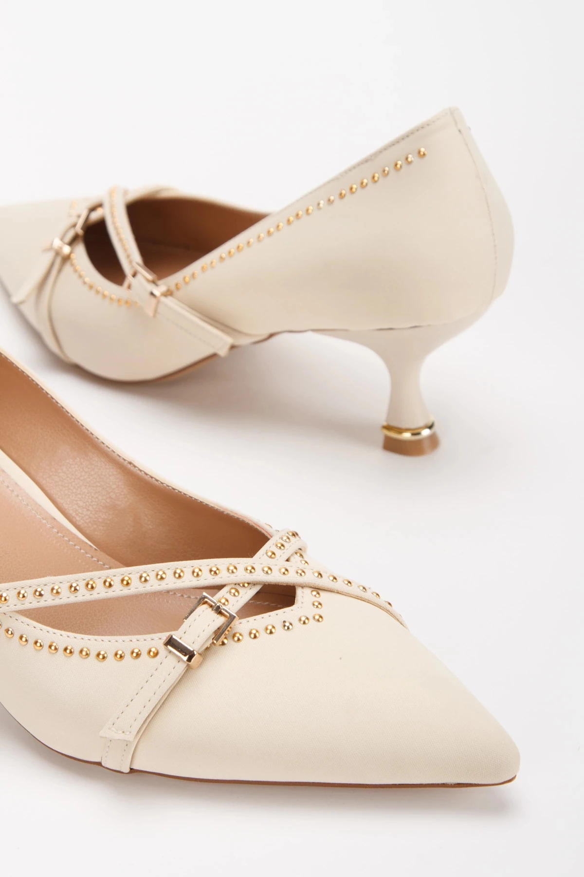 Isolde Bej Kısa Topuklu Stiletto