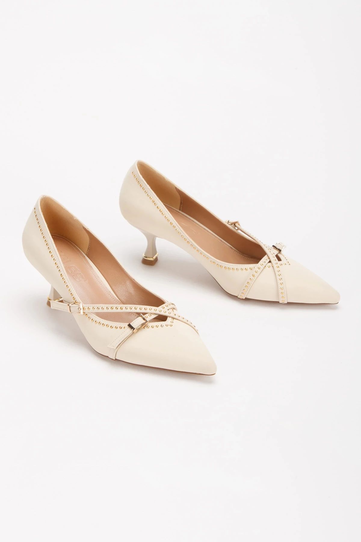 Isolde Bej Kısa Topuklu Stiletto