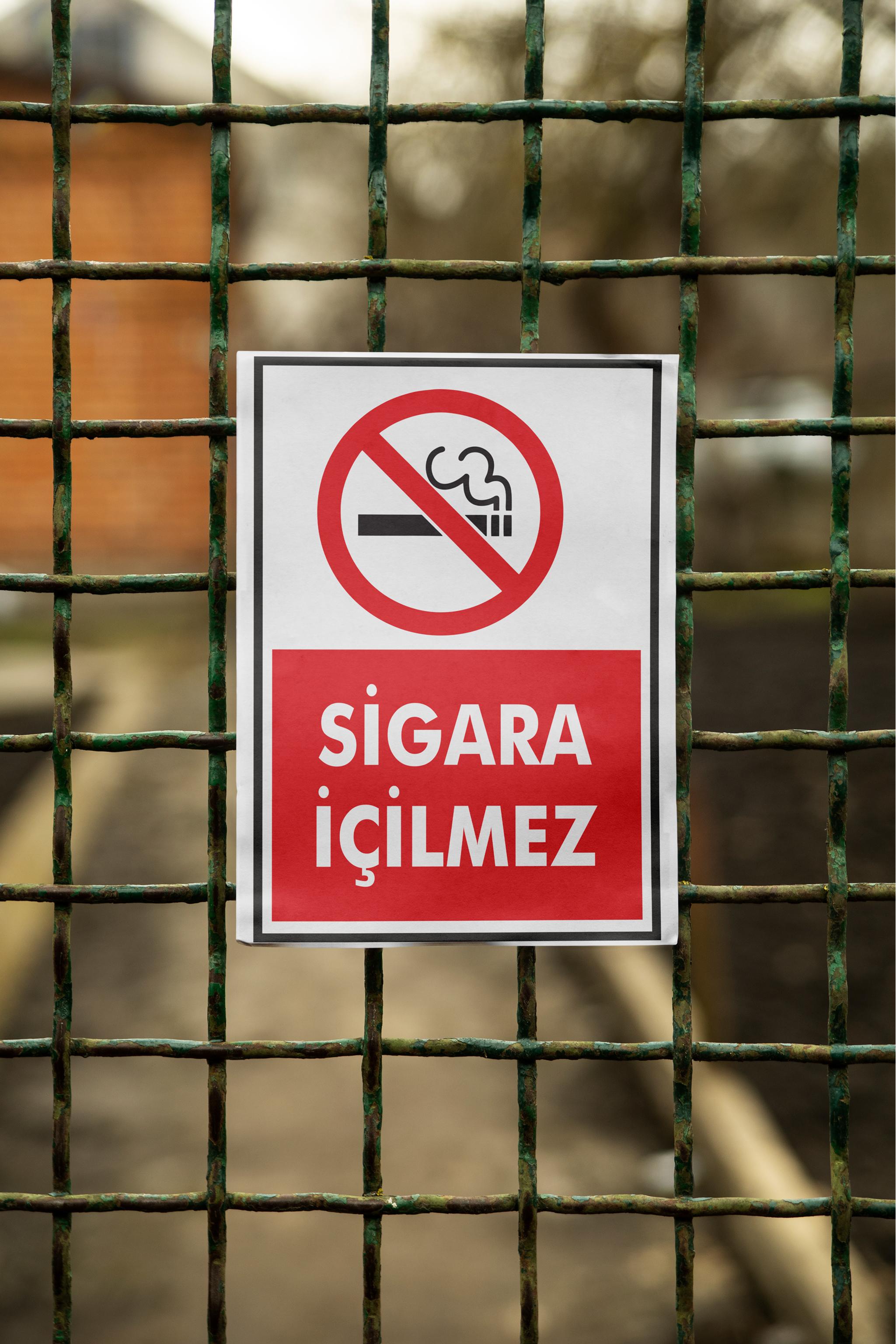 Sigara İçilmez - İSG Uyarı Levhası