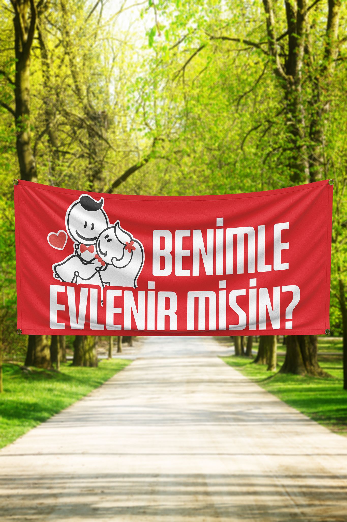 Evlilik Teklifi Pankartı - Kişiye Özel Tasarım, Hızlı Teslimat - Pankart6