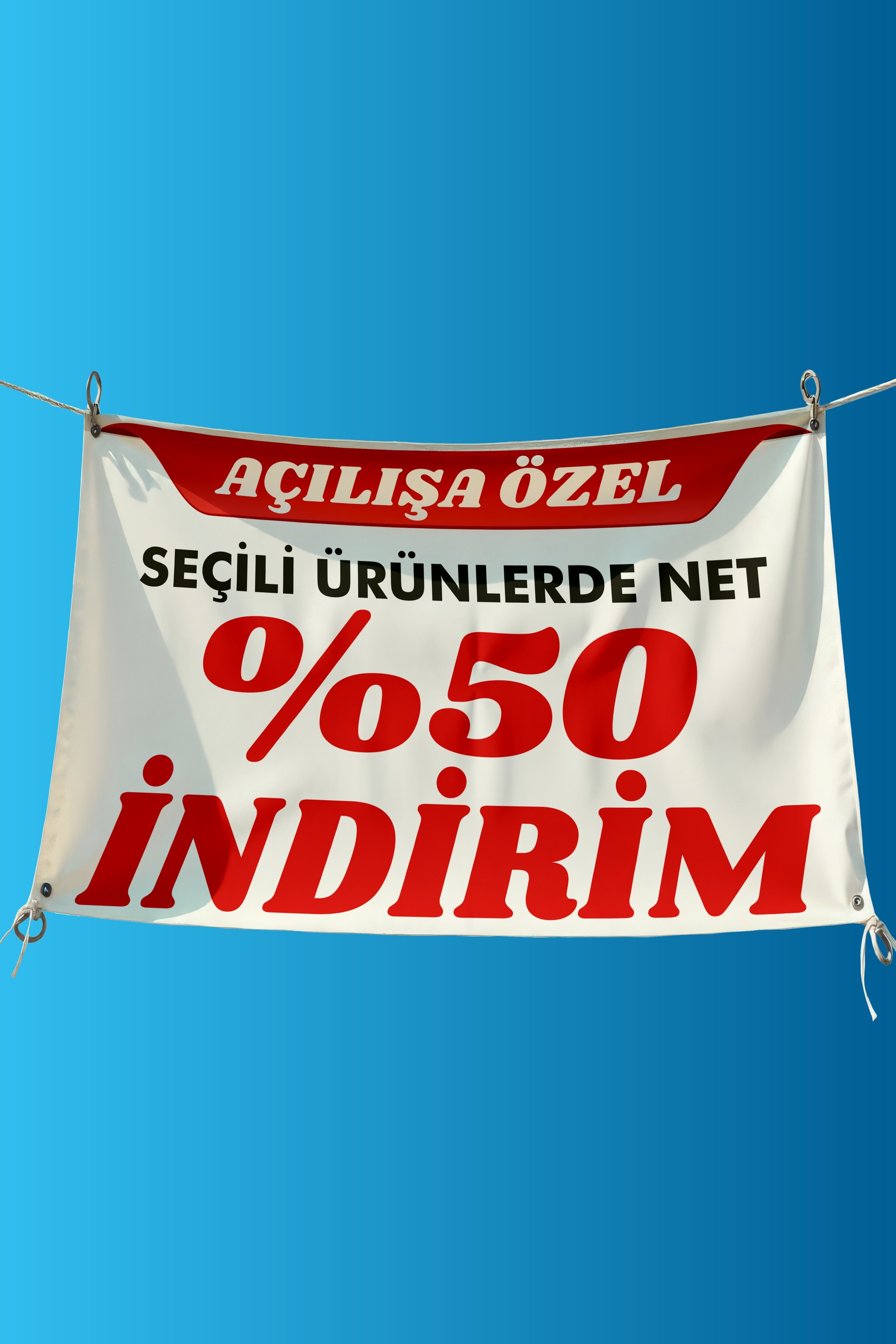 İndirim Pankartı & Kampanya Afişi | Tüm Sektörlere Uygun - Dış / İç Mekân İçin - Afiş4