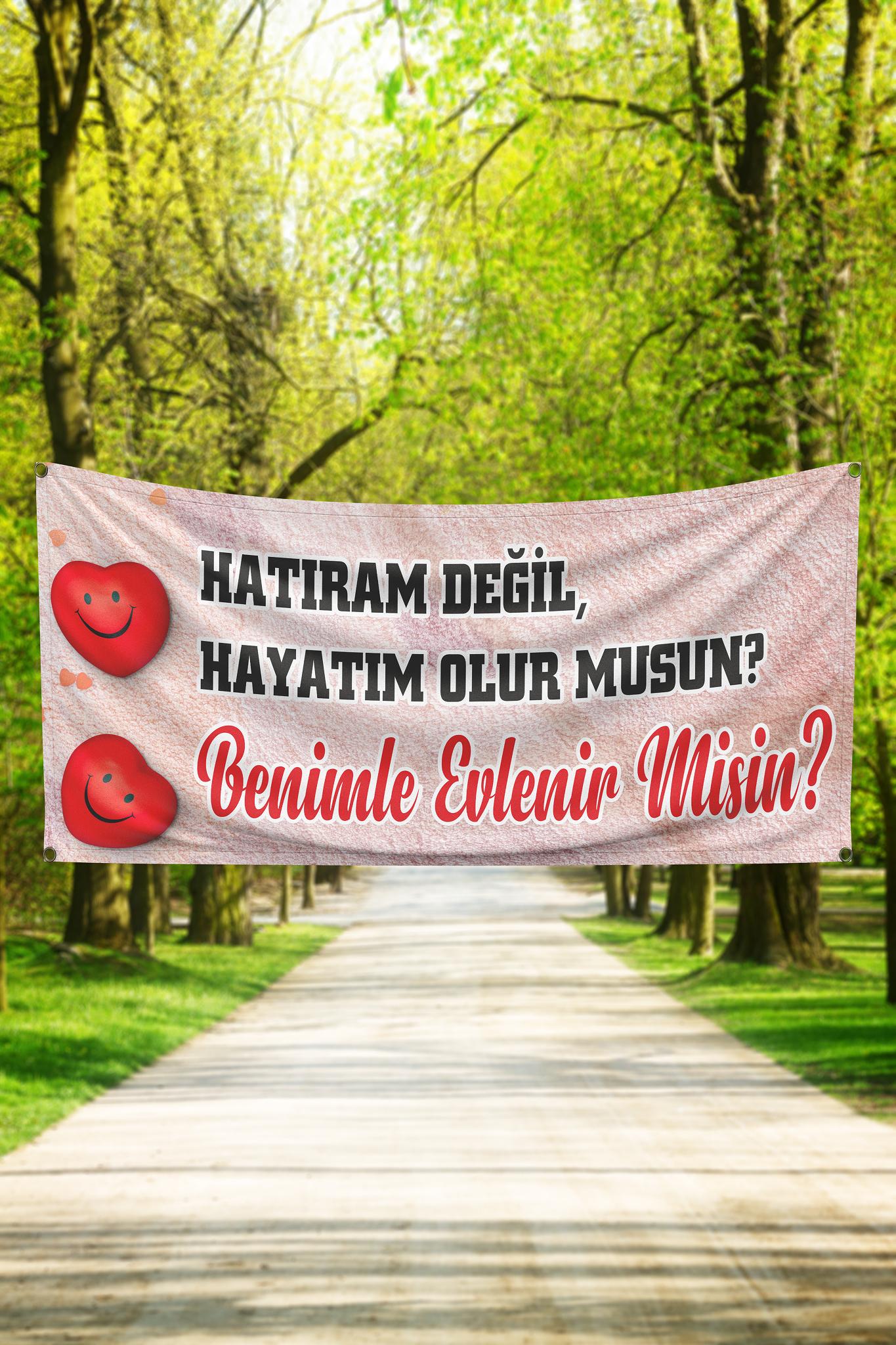 Evlilik Teklifi Pankartı - Kişiye Özel Tasarım, Hızlı Teslimat - Pankart2