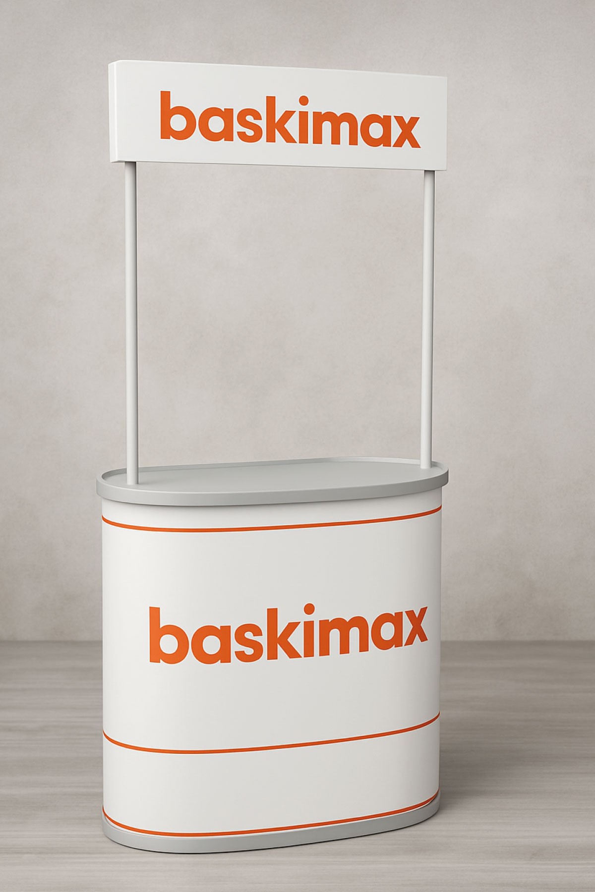 Oval Tanıtım Standı – Taşınabilir Fuarlık Promosyon Standı