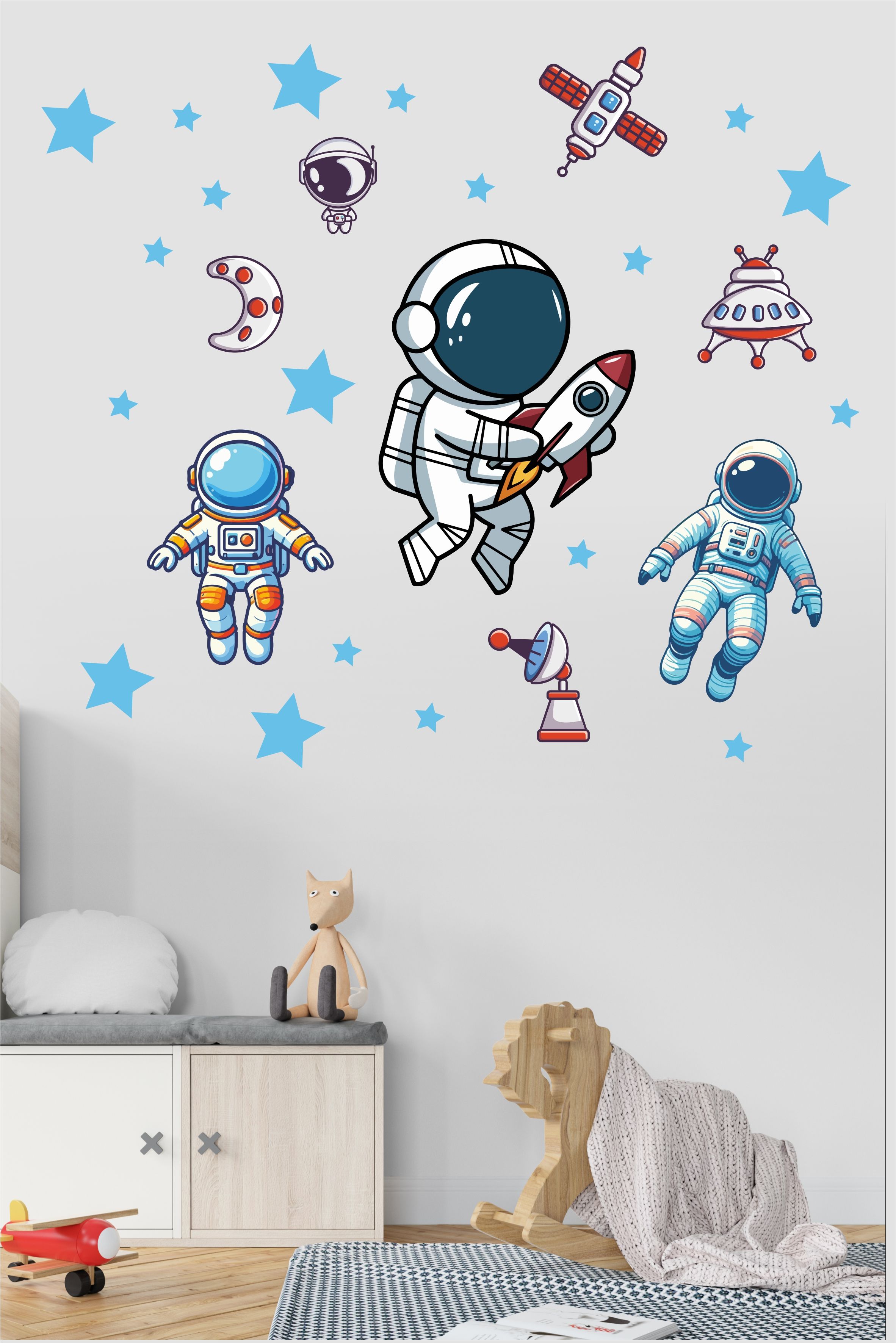 Çocuk Odası Duvar Sticker Seti - Uzay Yıldız Konsepti - SET1