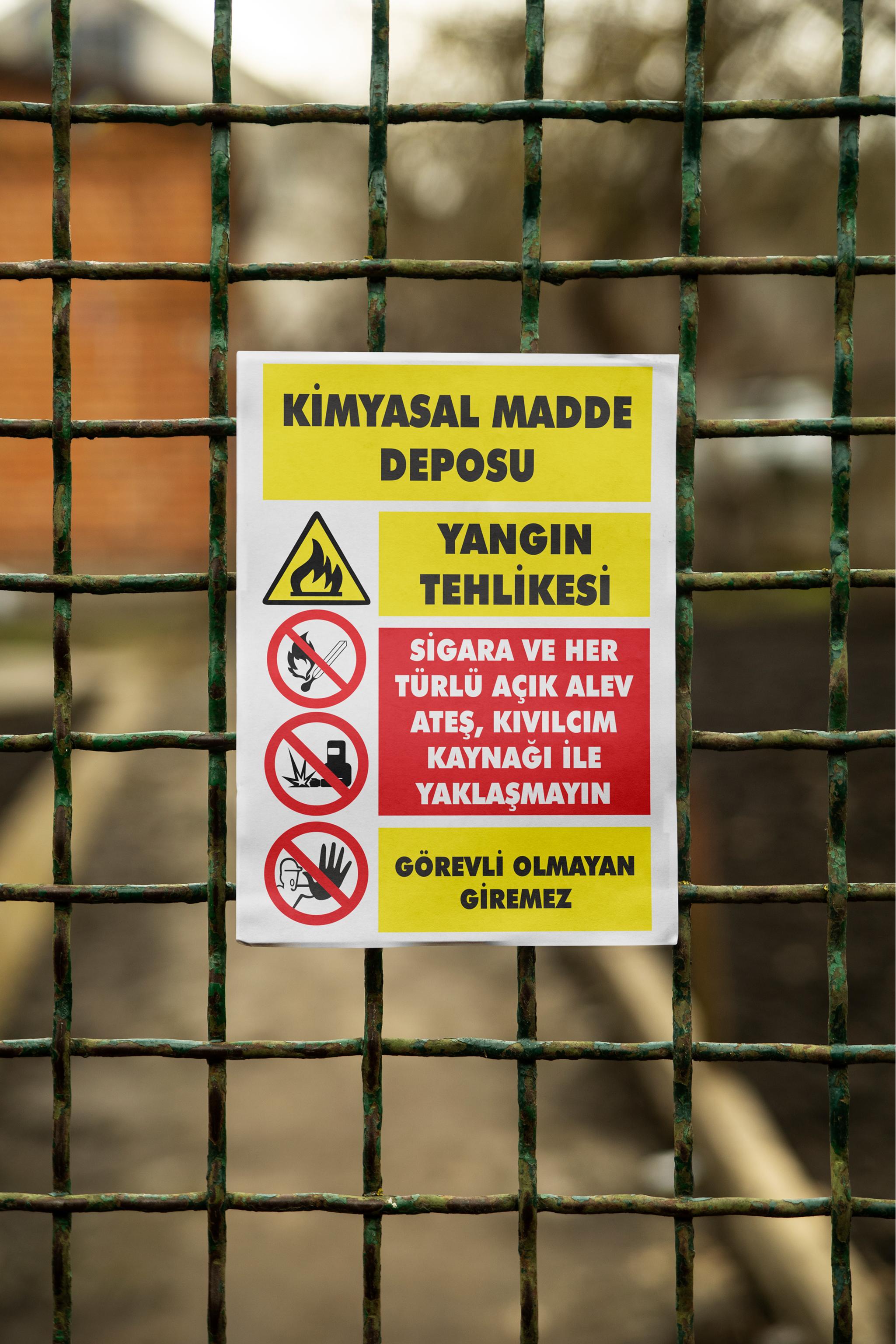 Kimyasal Madde Deposu - İSG Uyarı Levhası