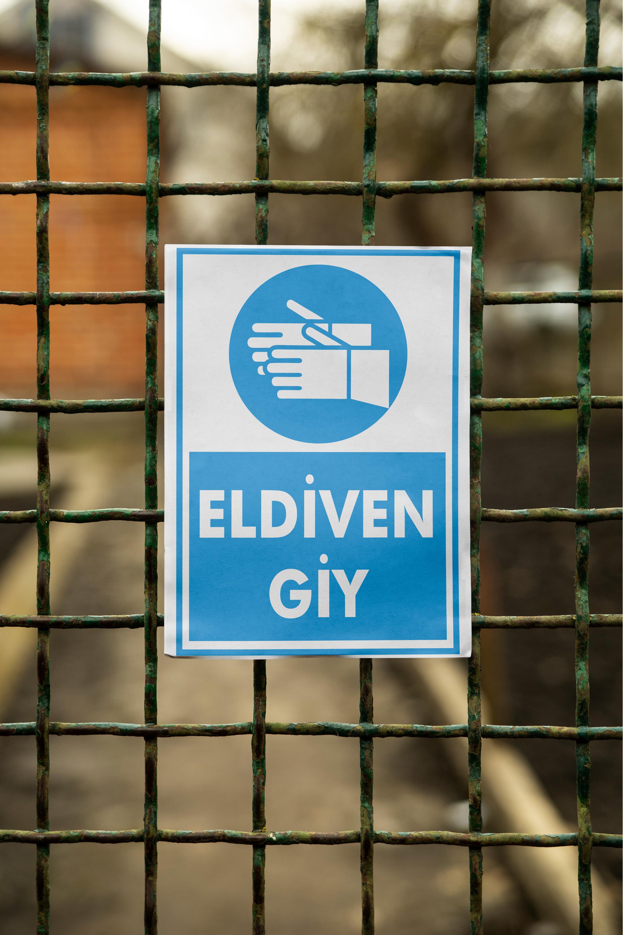 Eldiven Giy - İSG Uyarı Levhası