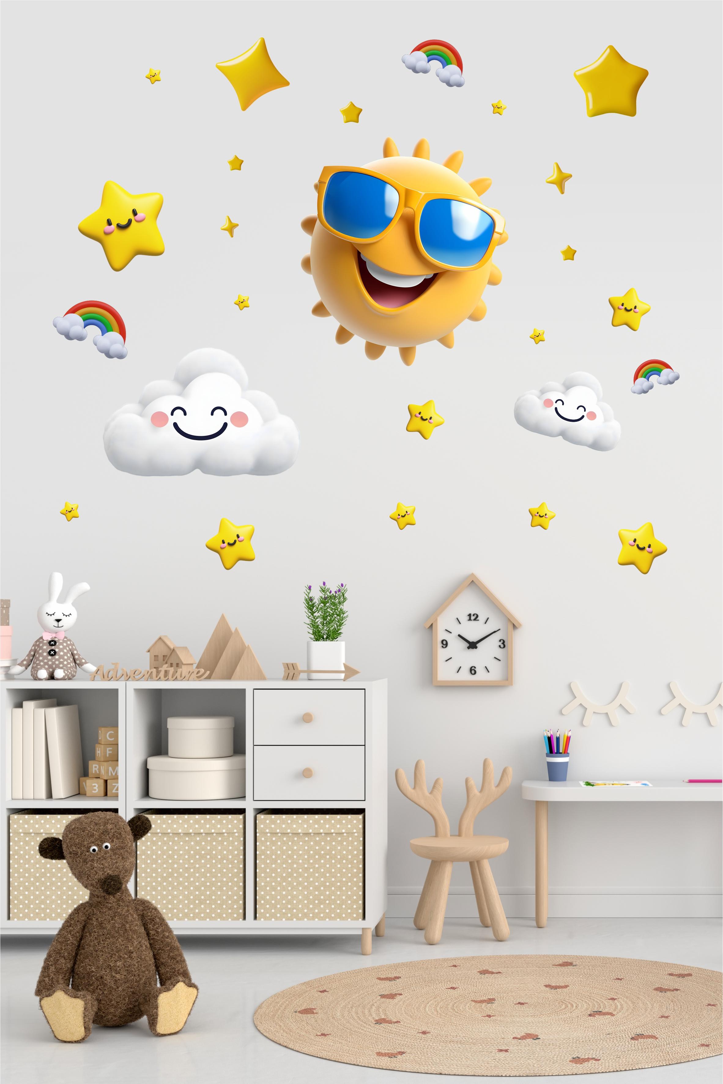Çocuk Odası Duvar Sticker Seti - Uzay Yıldız Konsepti - SET5