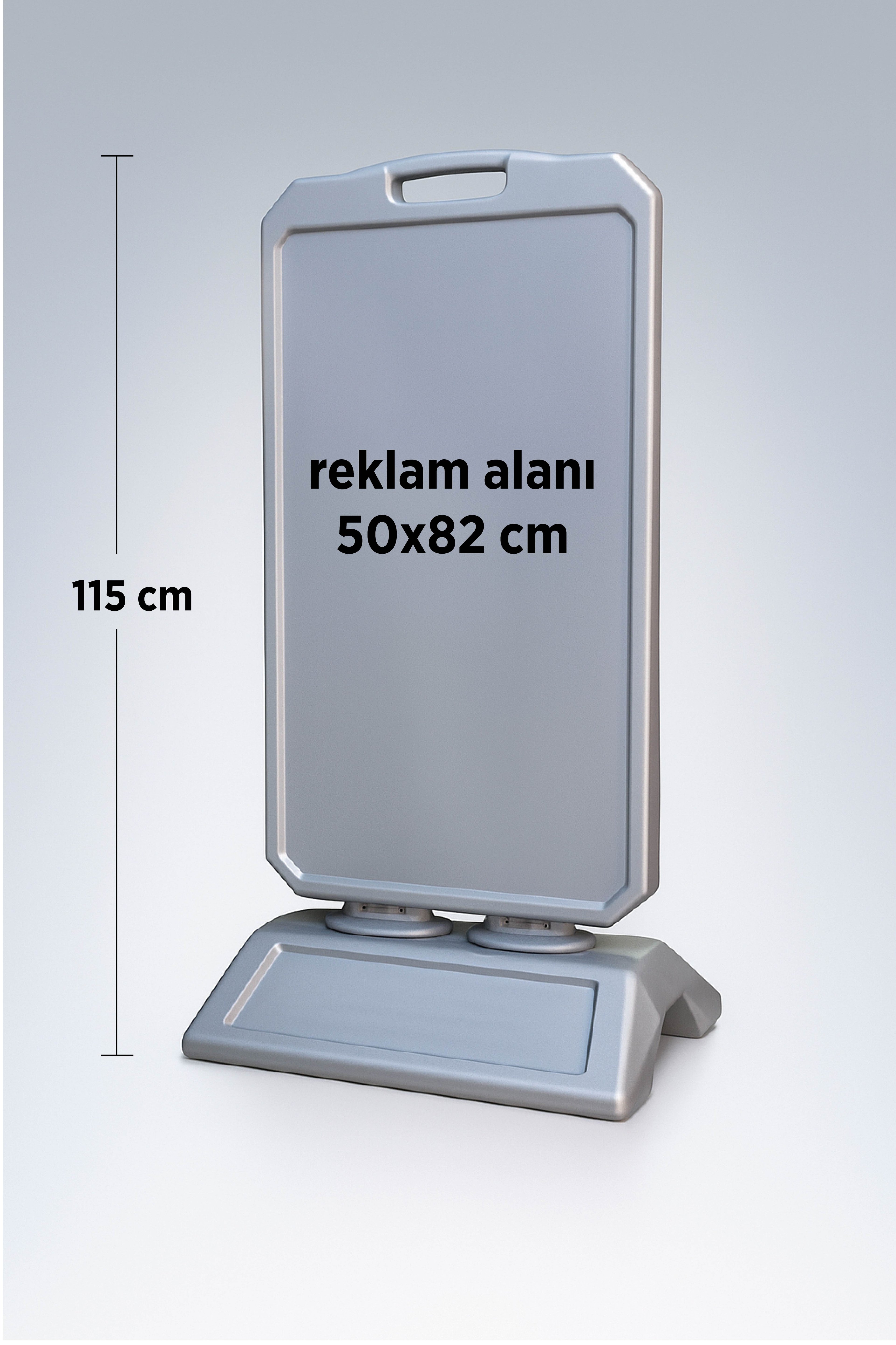 Mega Reklam Dubası (Gri) – Dayanıklı Kaldırım & Park Reklam Dubası