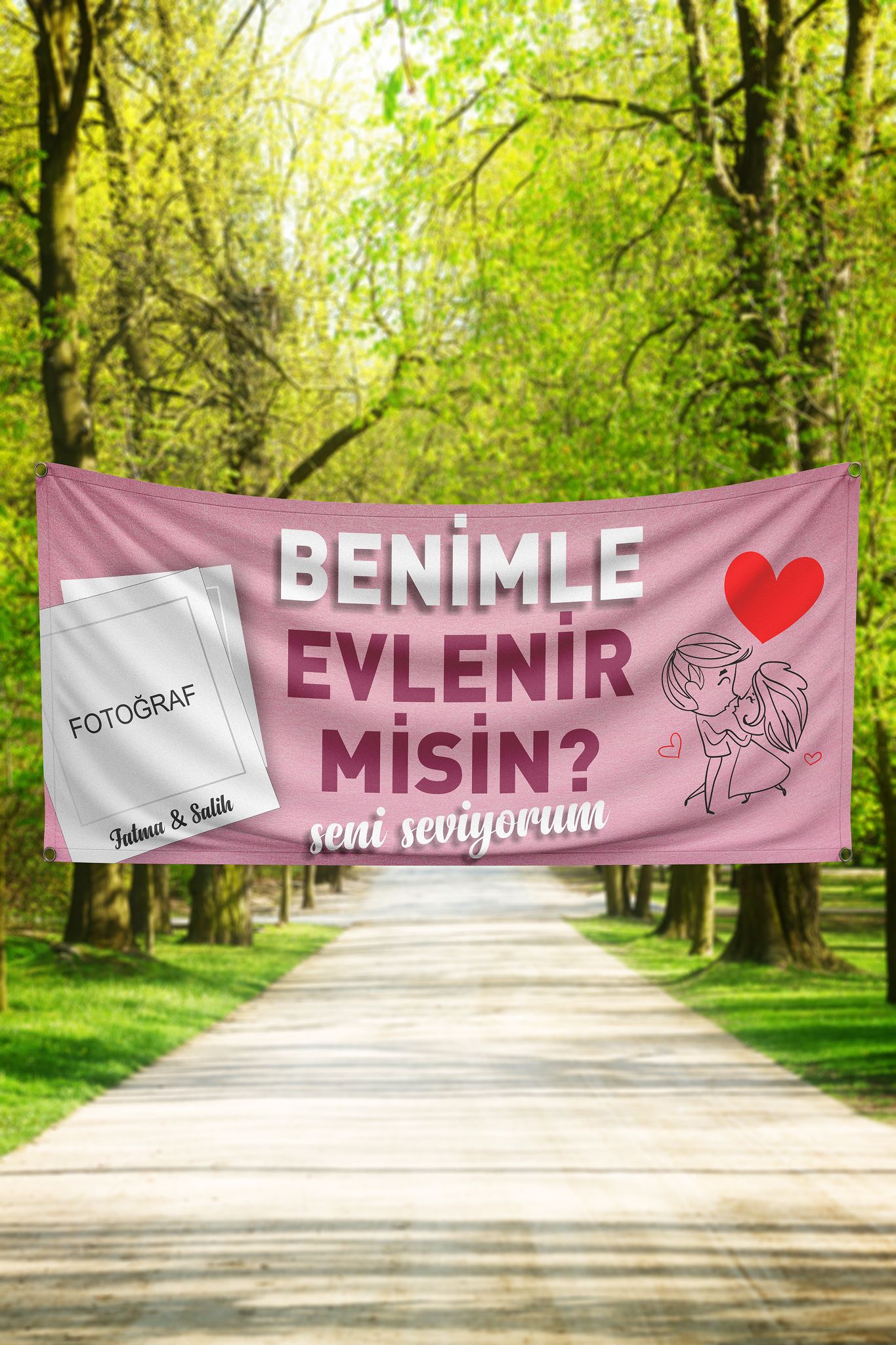 Evlilik Teklifi Pankartı - Kişiye Özel Tasarım, Hızlı Teslimat - Pankart7